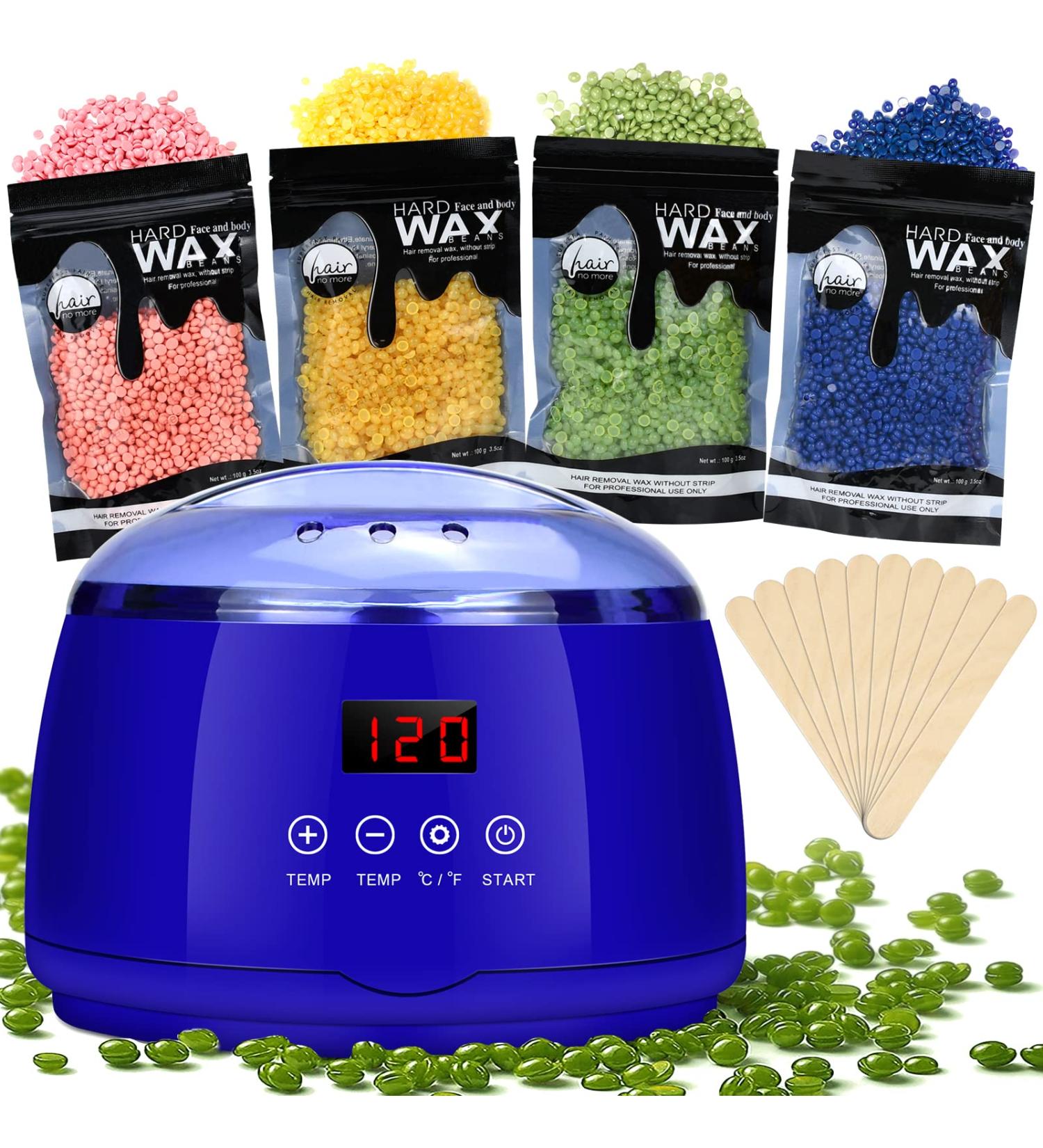 JDNgejunrong Painless Home Waxing Kit for Women - Professional Hair Removal for Face, Legs, Eyebrows, Brazilians & More in Blue - Buy Online on GoSupps.com
