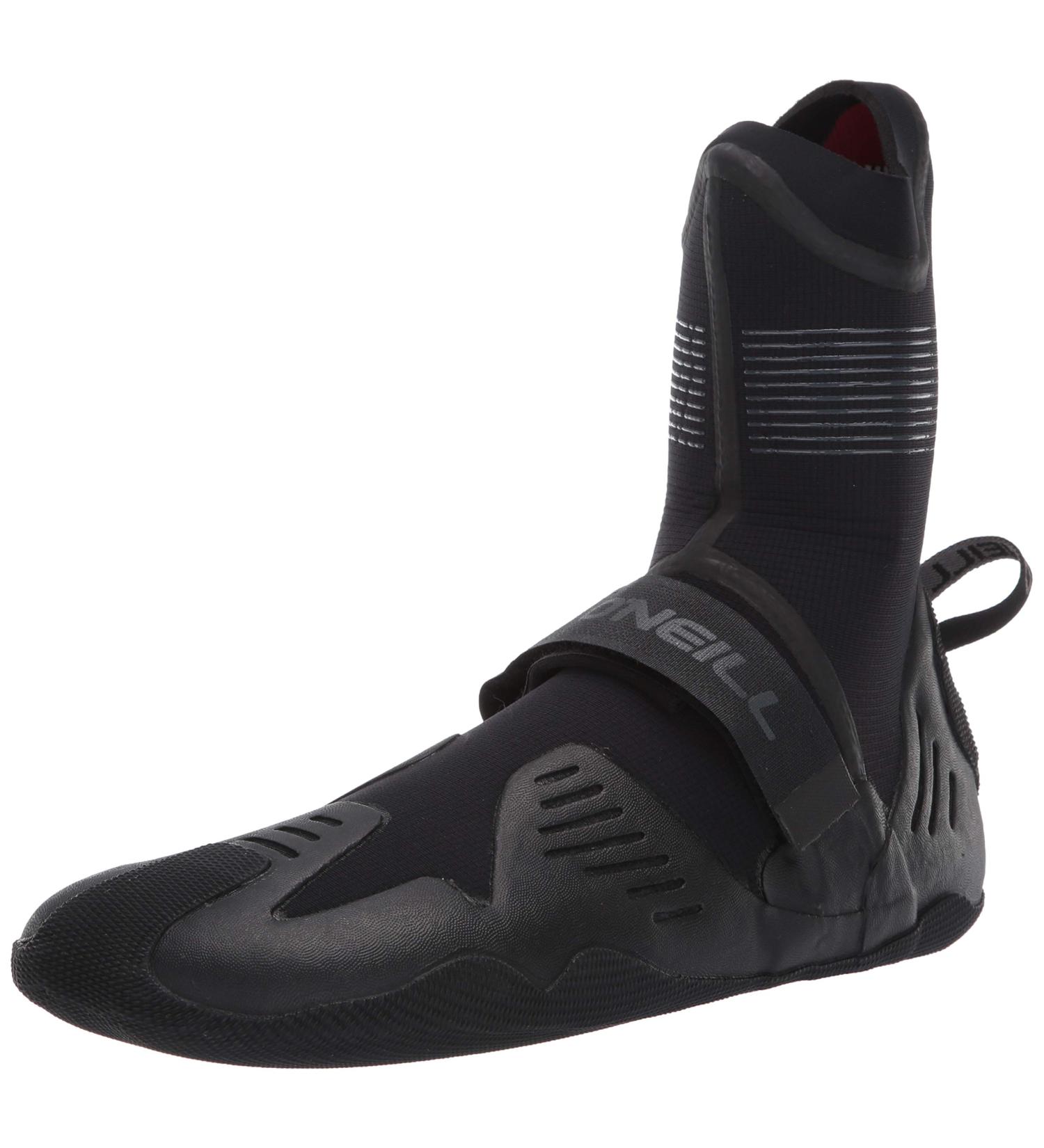 O'Neill Psycho Tech 5mm Round Toe Booties 7 Black - Premium Surfing Booties - Buy Online on GoSupps.com