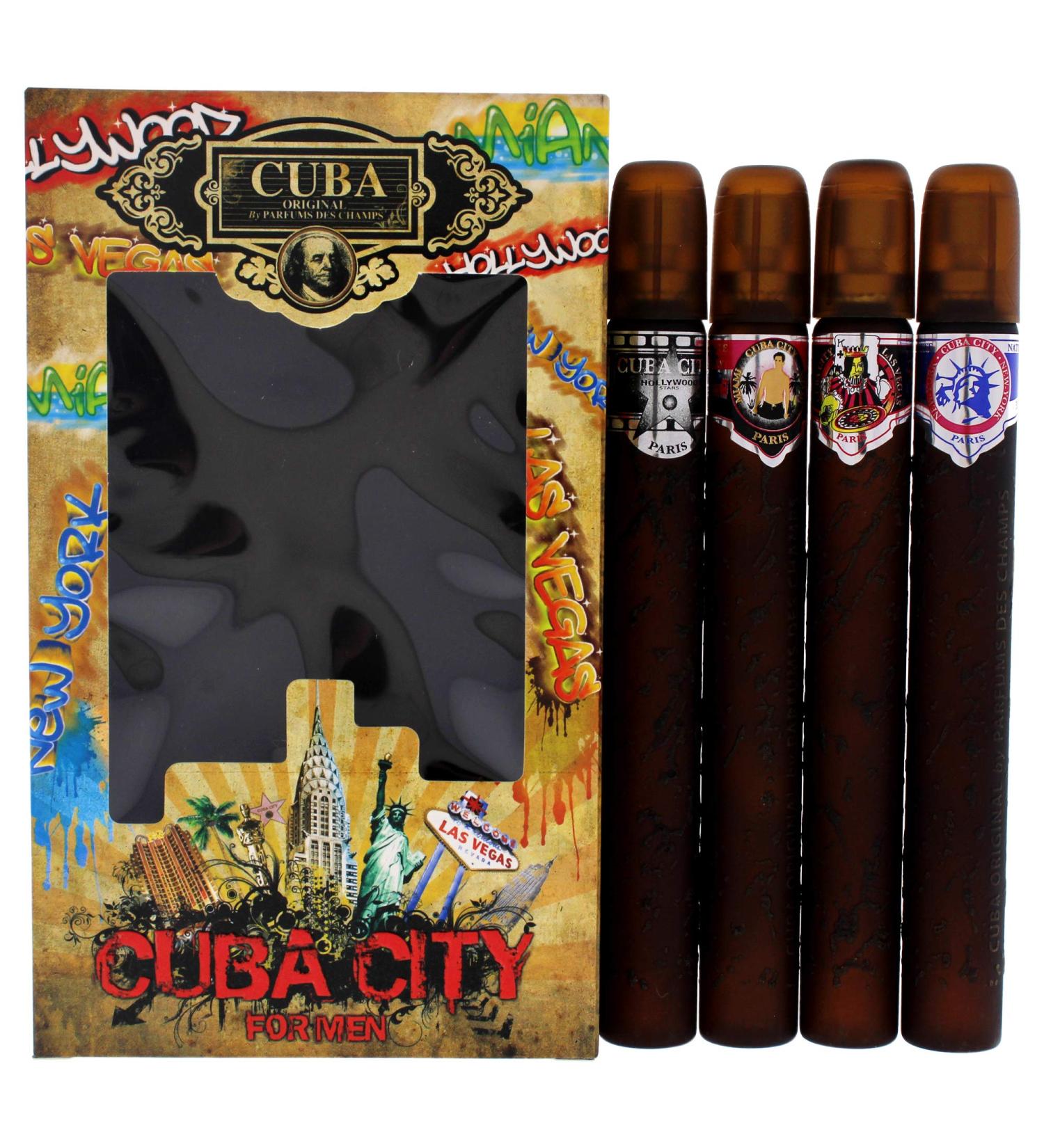 Cuba City 4-Piece Set for Men (Hollywood + Vegas + Miami + New York) - Buy Online on GoSupps.com