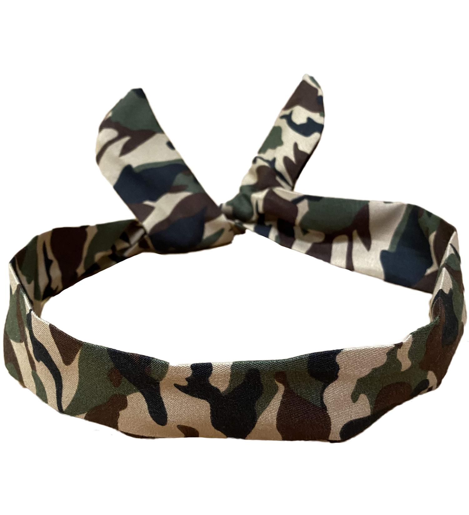 Camouflage wire headband vintage style for summer or festivals.