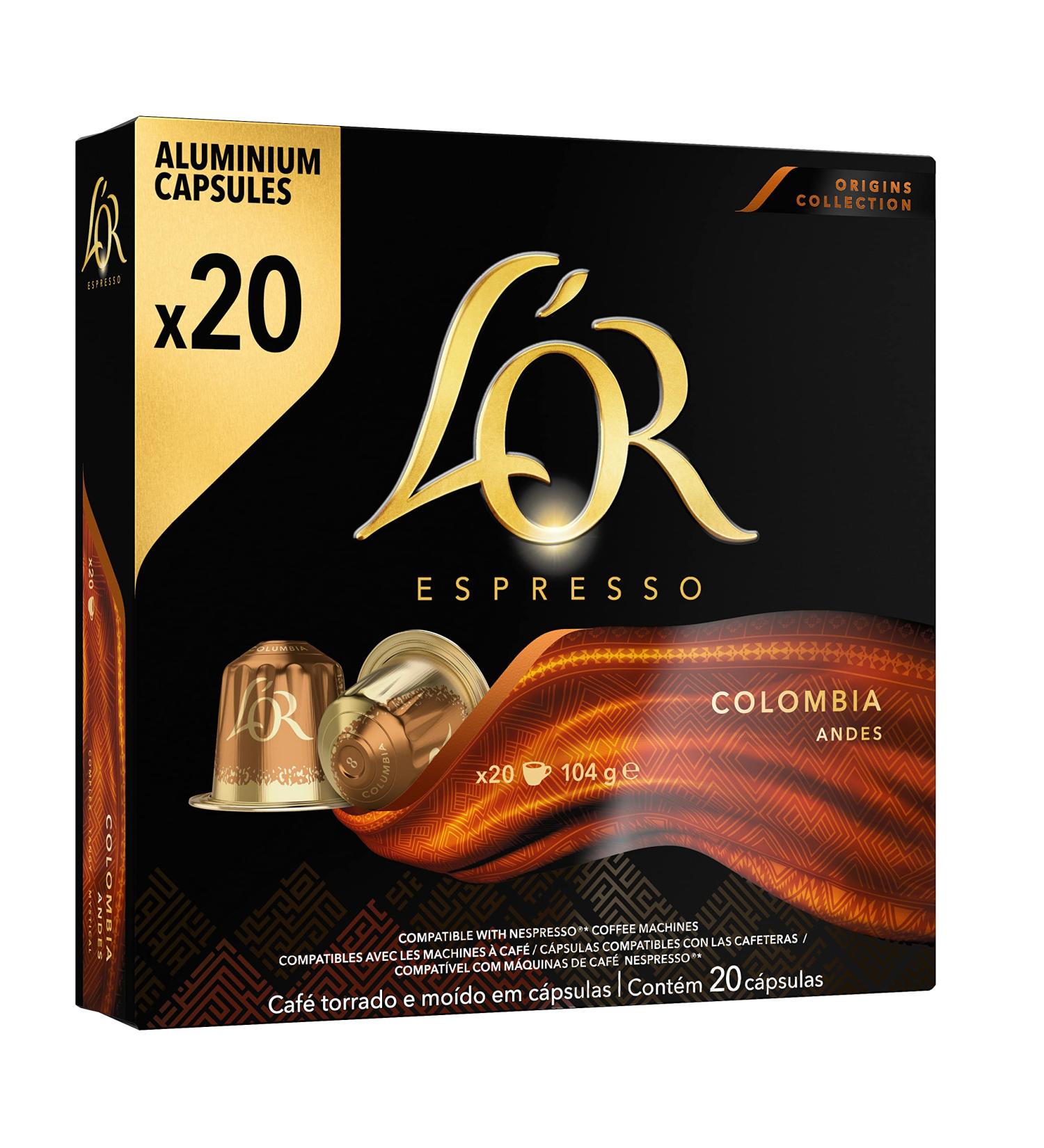  L'OR L'OR Espresso Coffee Capsules Colombia - 20 Nespresso Compatible Capsules - Buy Online on GoSupps.com