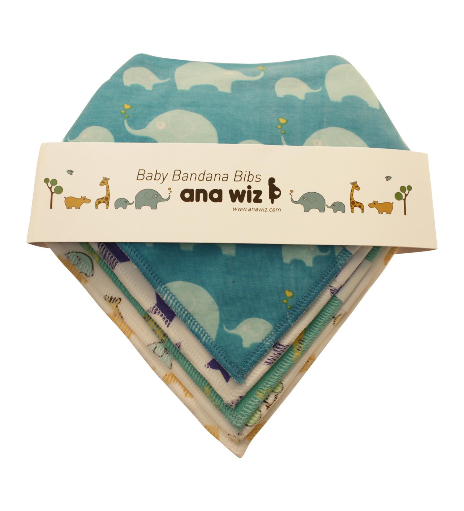 Organic Cotton Baby Bandana Bibs - Set of 5 Unique Boy Designs - Buy Online on GoSupps.com