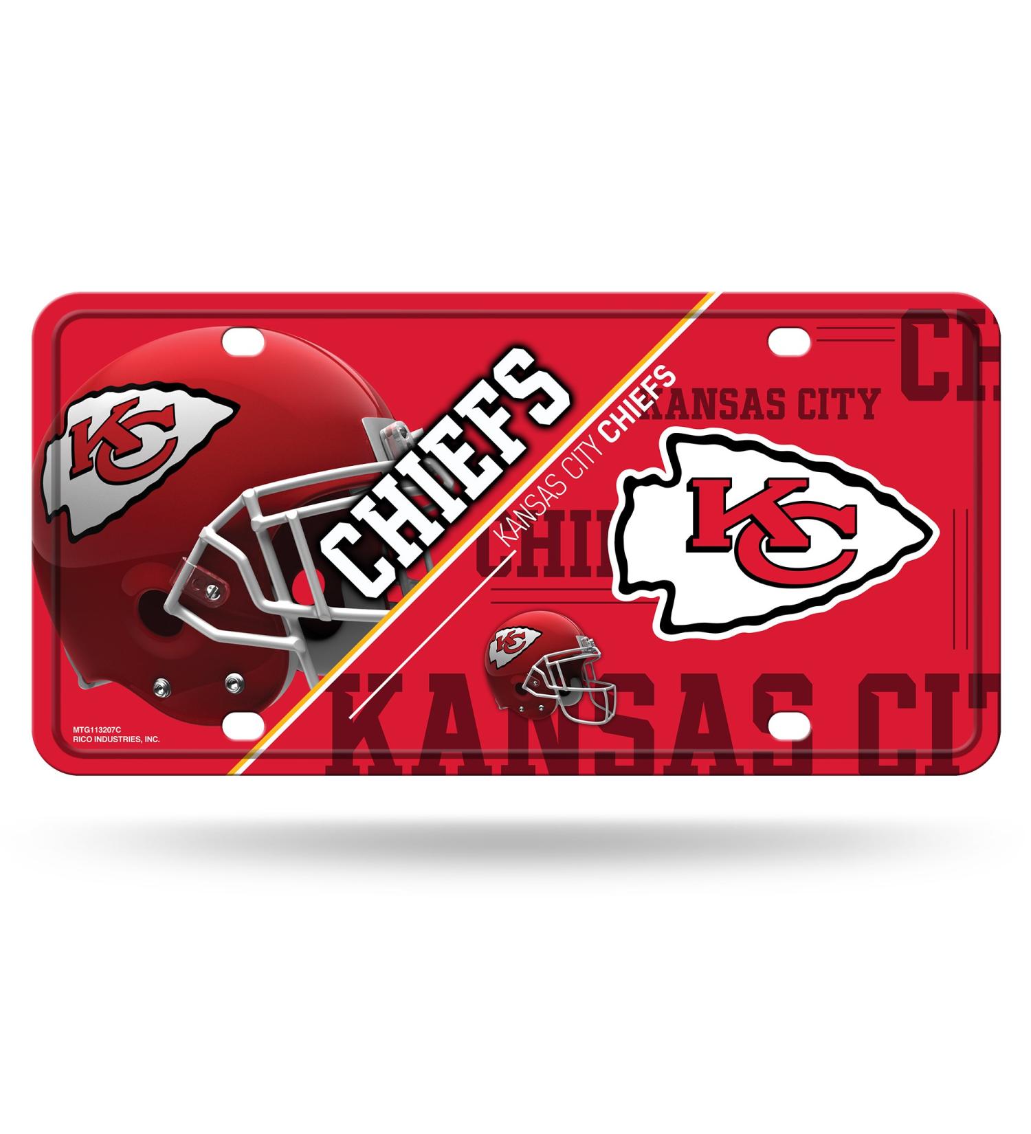 NFL Kansas City Chiefs License Plate Metal - Team Color - One Size - Buy Online on GoSupps.com