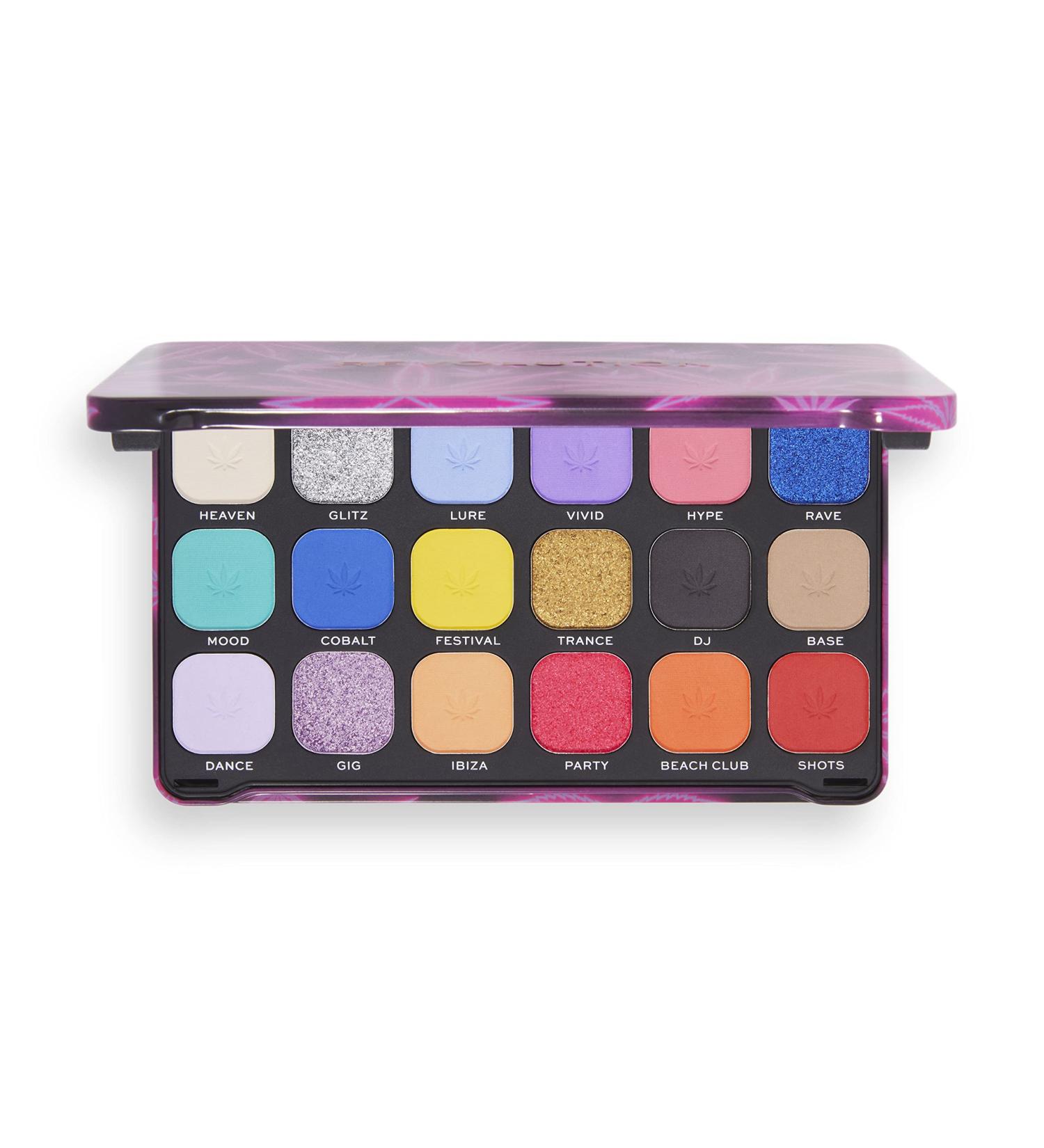 Makeup Revolution Forever Flawless Eyeshadow Palette - Good Vibes Hype | 18 Shades - 19.8g - Buy Online on GoSupps.com
