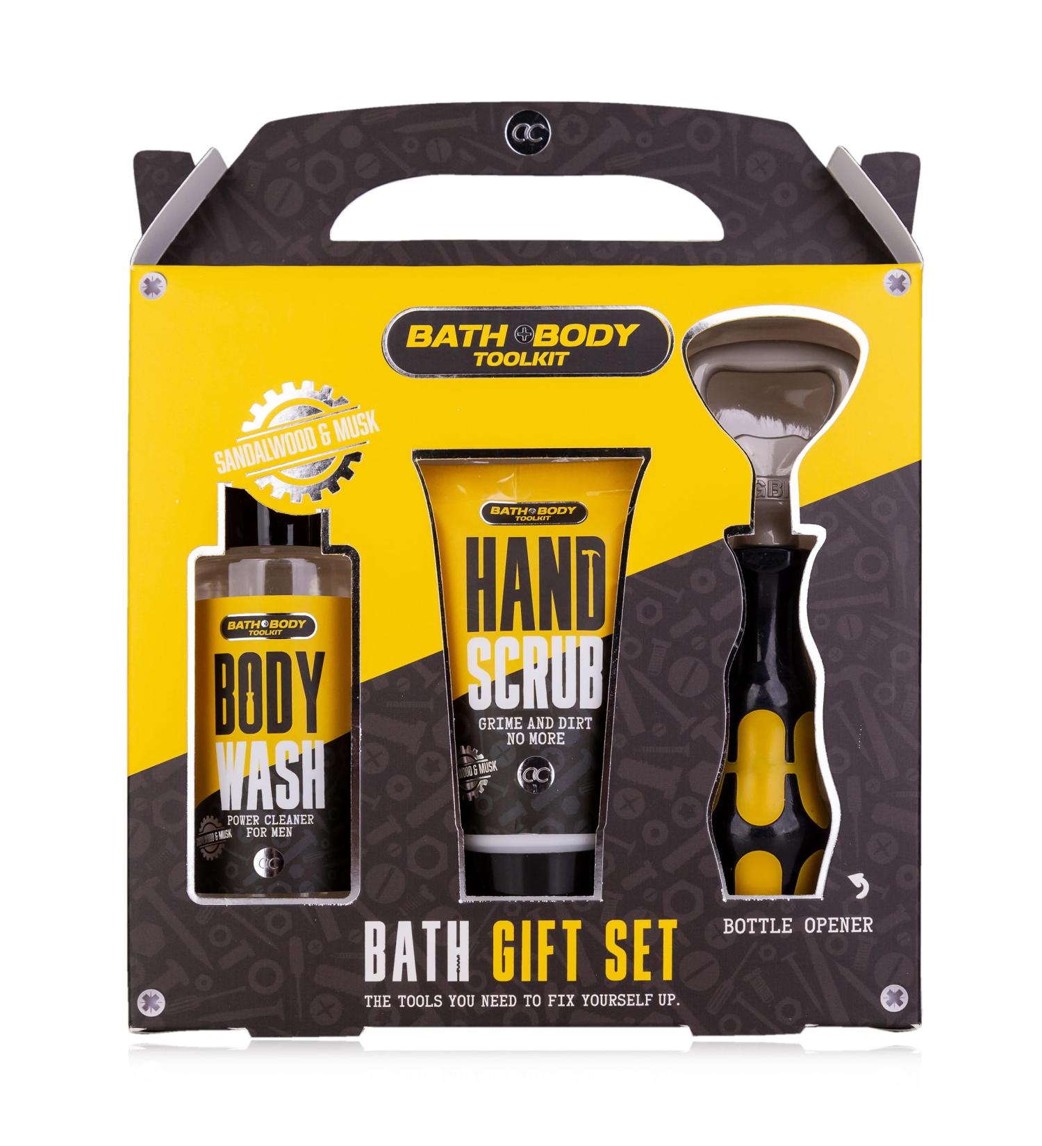Accentra bath + body toolkit gift set for men with bottle opener- care set for men with 100ml bathing & shower gel 50ml hand scrub in a cool design gift set with bottle opener