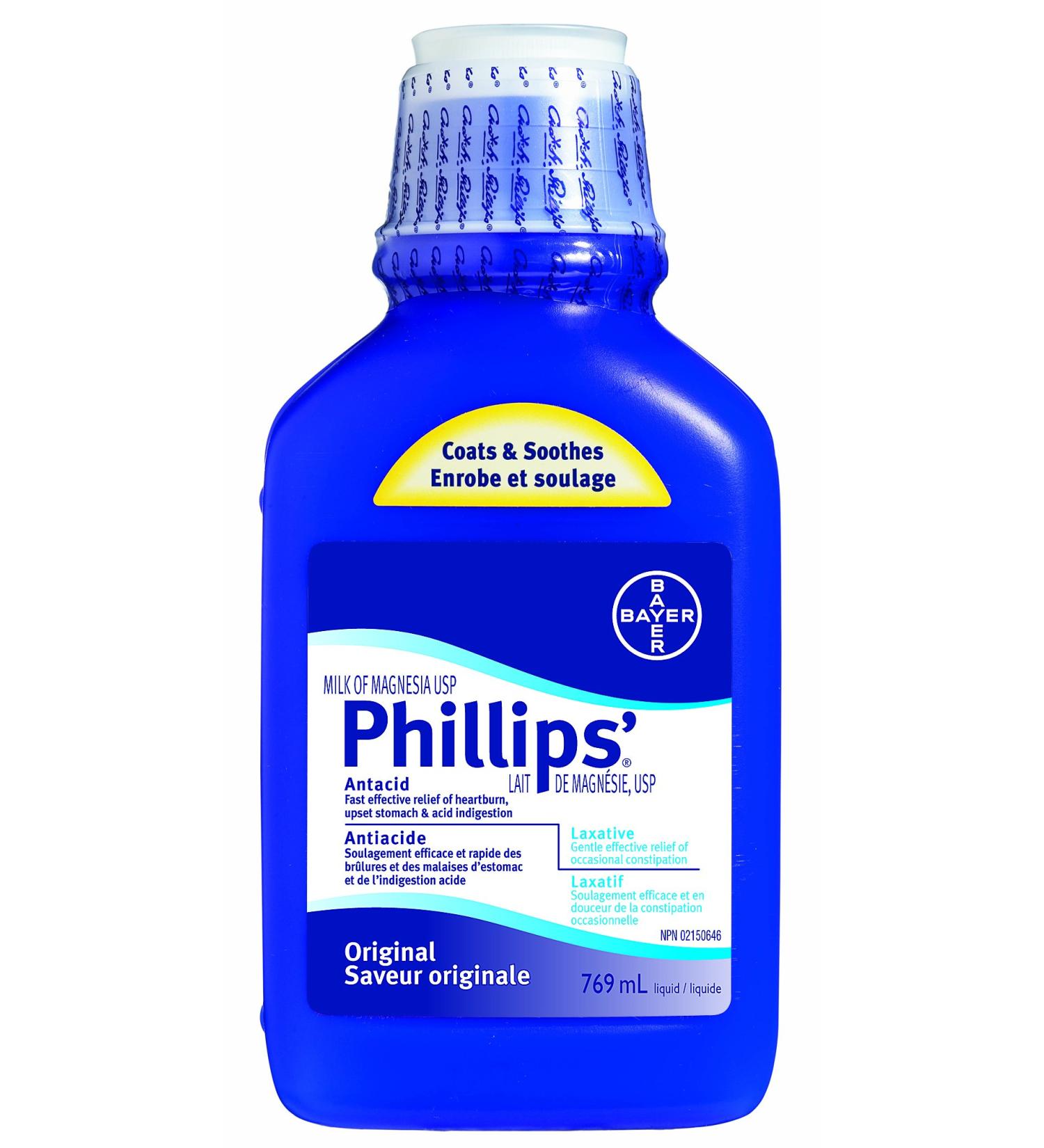 Phillips' Milk of Magnesia Liquid 769ml - Fast-Acting Relief for Indigestion and Constipation - Buy Online on GoSupps.com