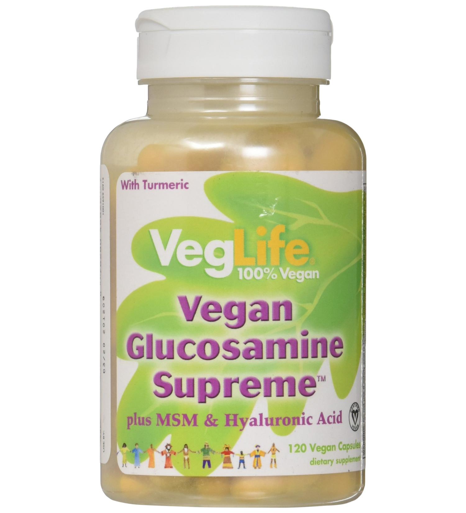 VegLife Glucosamine Supreme Vegan Veg Capsules - 120ct Plastic Bottle - Buy Online on GoSupps.com