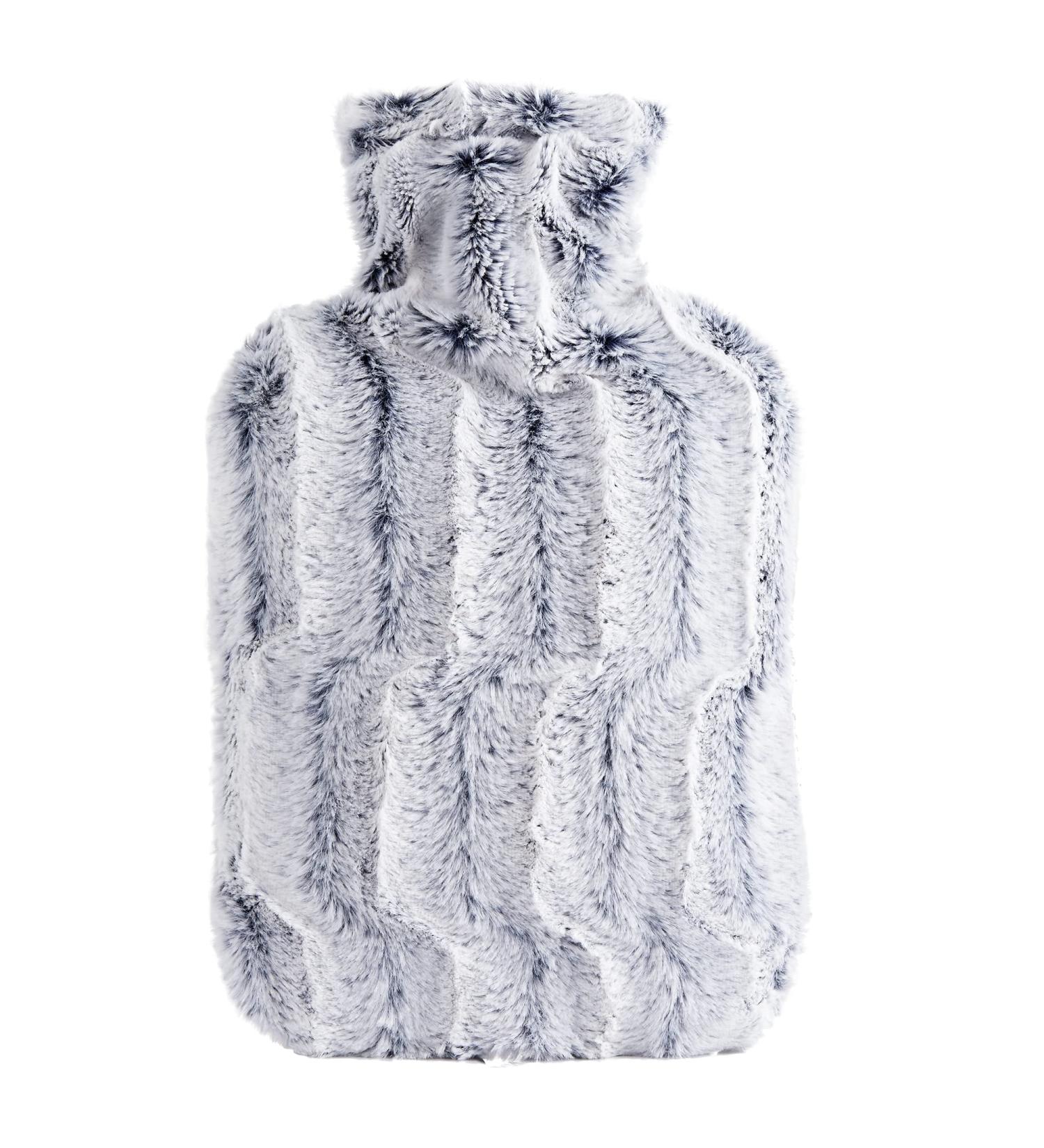 Samply 2L Hot Water Bottle with Luxury Faux Fur Cover - Navy Blue | Hand, Feet, Neck, and Shoulder Pain Relief - Buy Online on GoSupps.com
