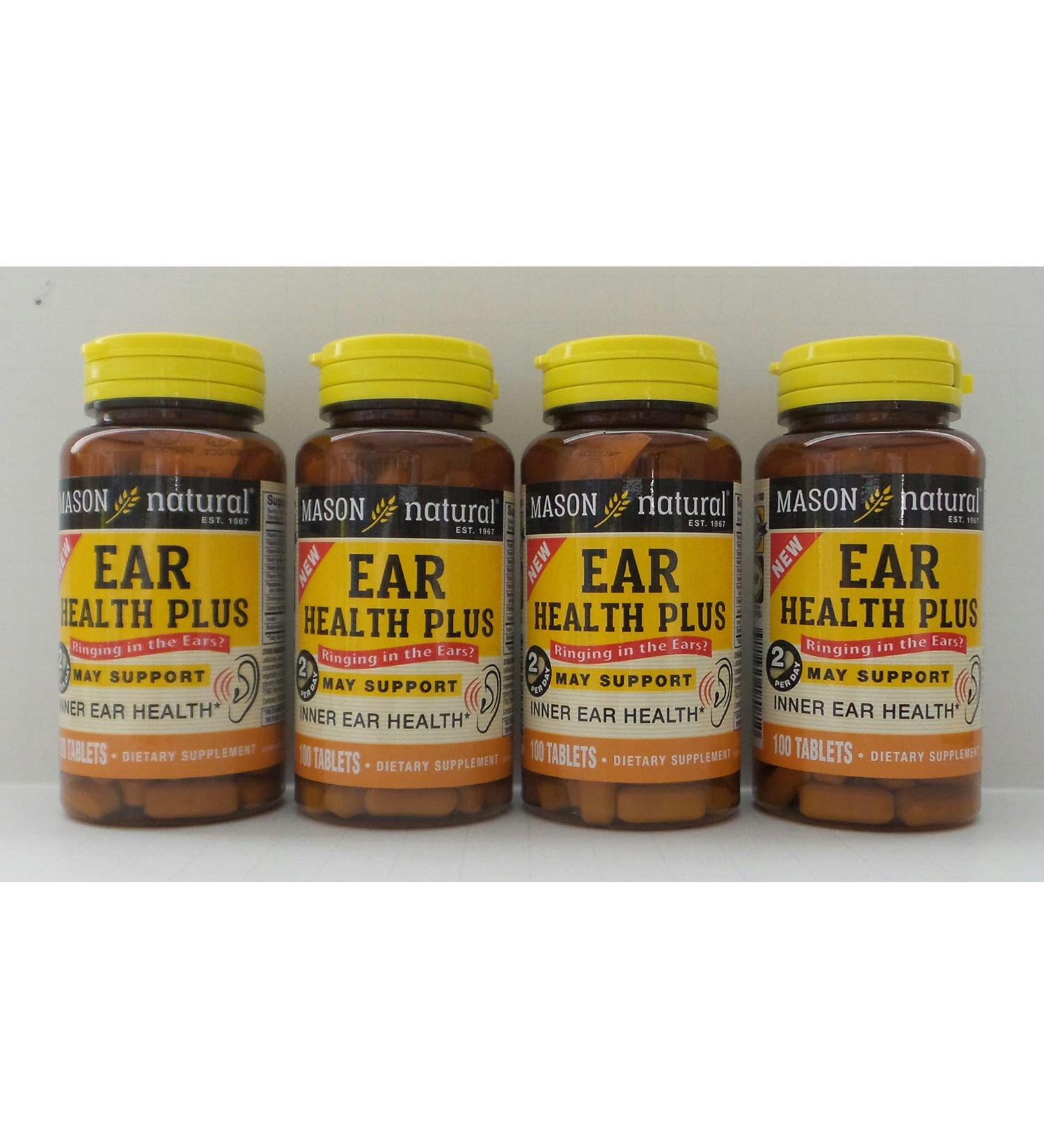Mason Natural Advanced Ear Health Formula - 100 Caplets for Optimal Ear Care - Buy Online on GoSupps.com
