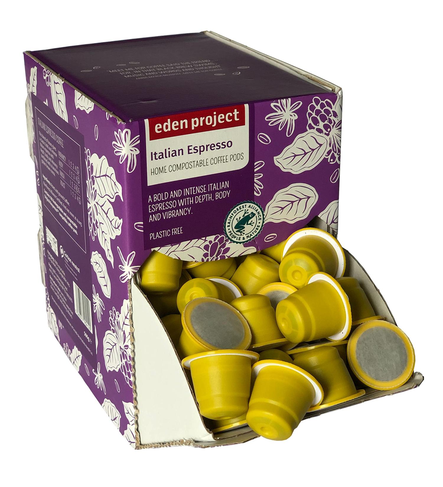 THE EDEN PROJECT 100 ITALIAN ESPRESSO Home Compostable Coffee Pods - Compatible with Nespresso Original system coffee machines - EXTRA VALUE 100 POD PACK Italian Espresso 100 count (Pack of 1) - Buy Online on GoSupps.com