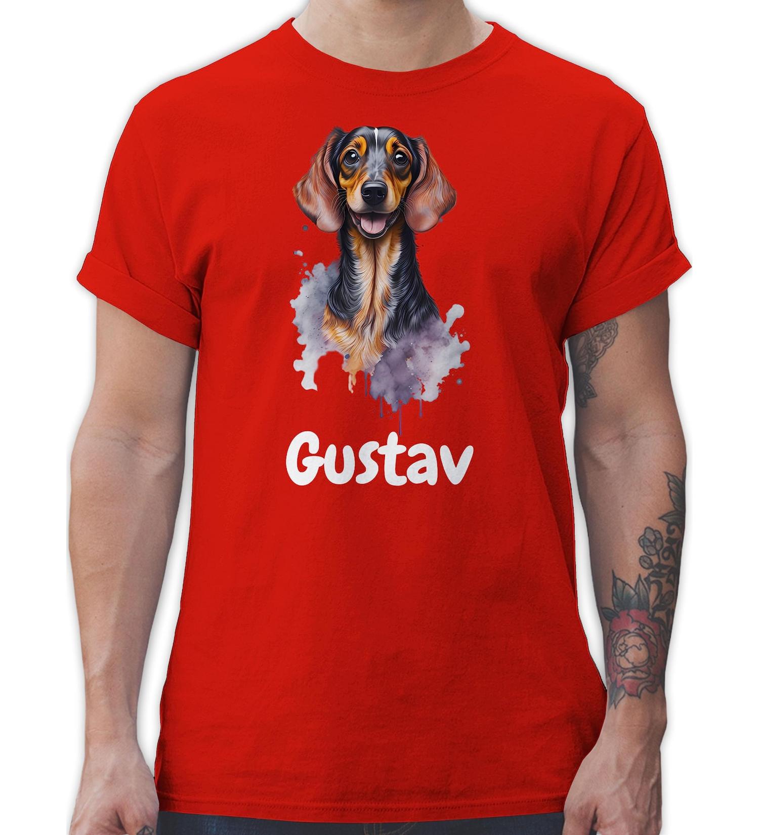 Personalized Dachshund T-Shirt for Dog Owners - Custom Gift by Shirtracer - Mens Red 04 - Buy Online on GoSupps.com