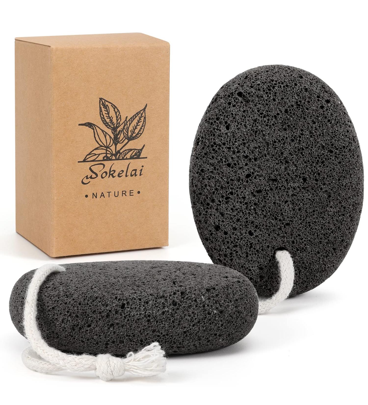 Pumice Stone 2 Pack - Natural Foot Scrubber for Callus Remover and Exfoliation - Buy Online on GoSupps.com