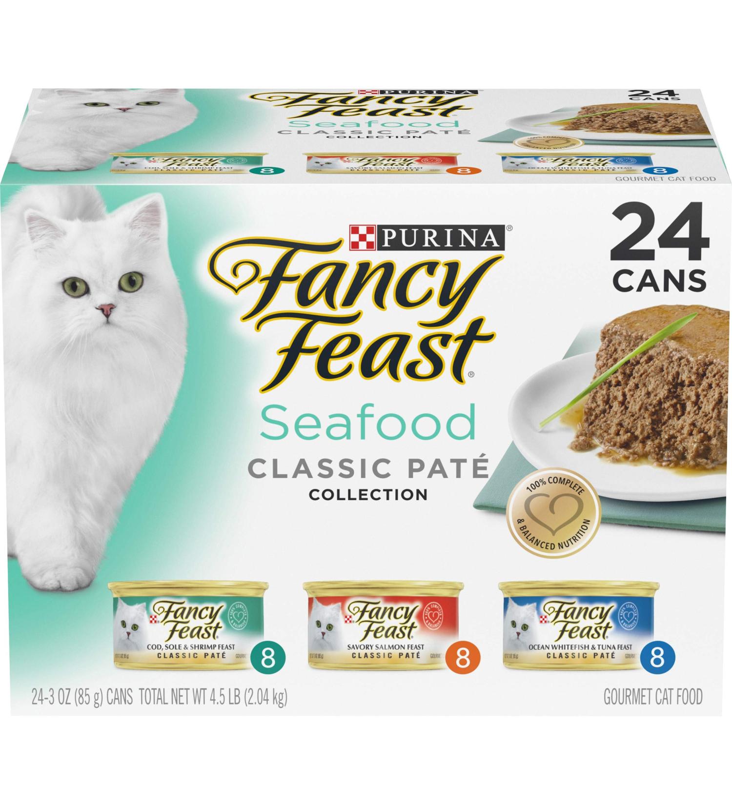 Fancy Feast Seafood Variety Pack Cat Food 3 oz x 24 - Single Pack - Buy Online on GoSupps.com