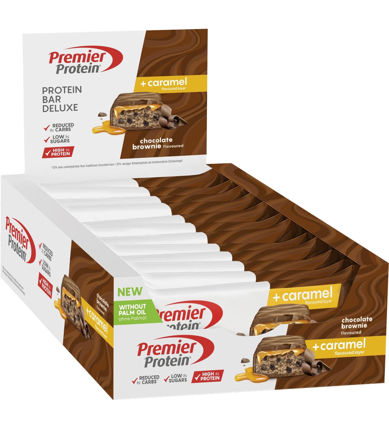 Premier Protein Deluxe Bundle Chocolate Brownie (12x50g) + Chocolate Peanut Butter (12x50g) + White Chocolate Vanilla (12x50g) - Buy Online on GoSupps.com