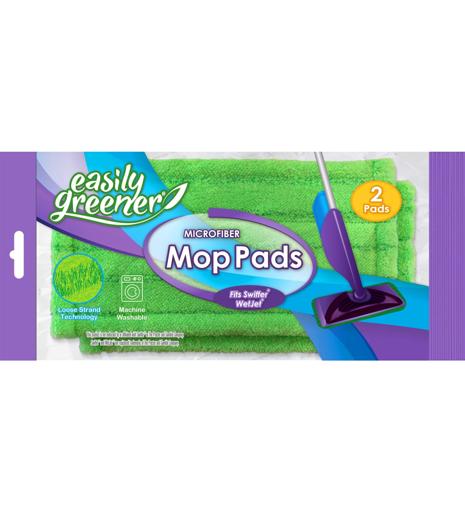 Swiffer WetJet Compatible Microfiber Mop Pads - Reusable Refills by Easily Greener | Fits Wet Jet - 2 Count - Buy Online on GoSupps.com