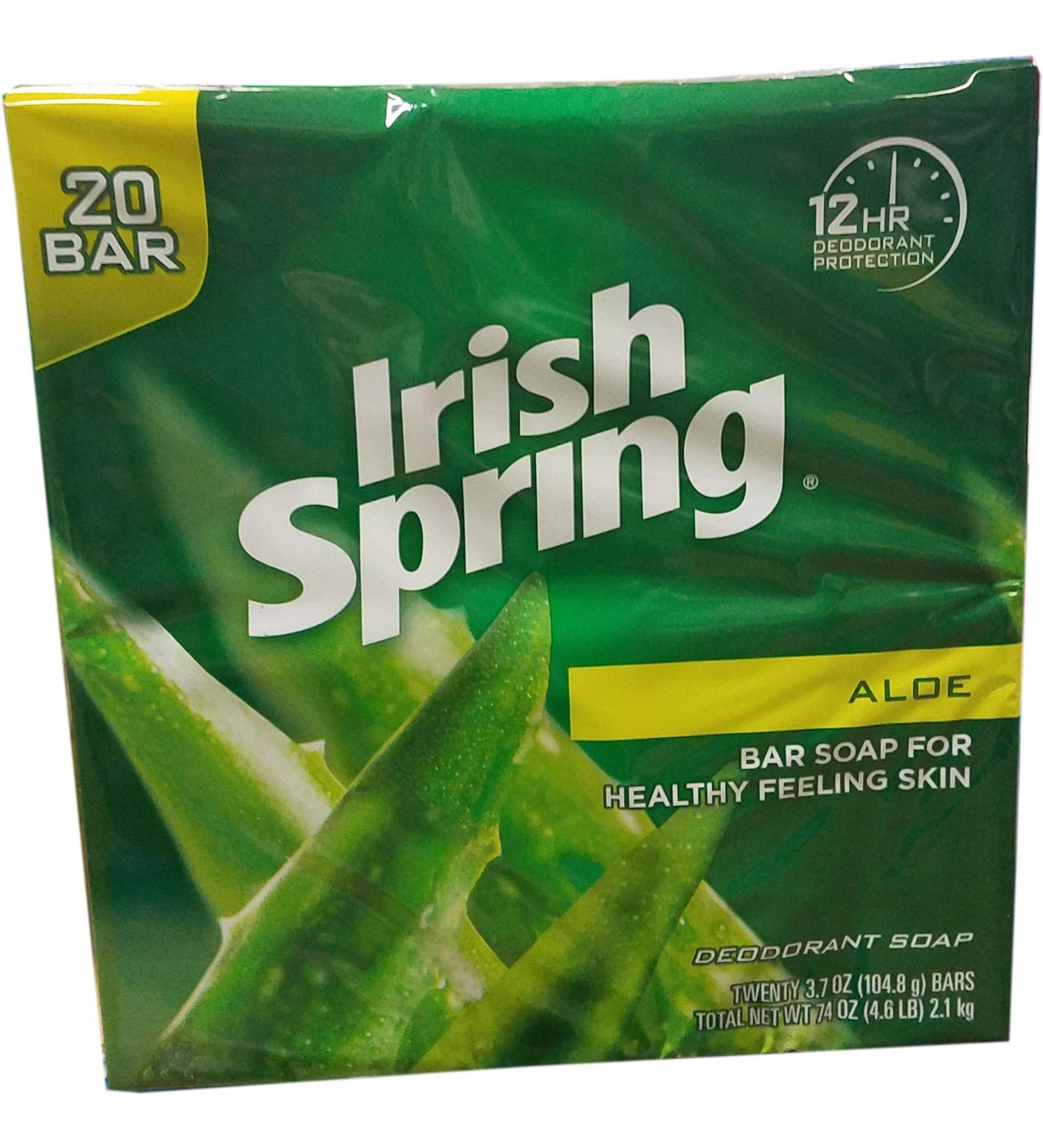 Irish Spring Aloe bar Soap (20/3.75 Oz Net Wt 74 Oz)  () (4342599982) Aloe Vera 20 Count (Pack of 1)