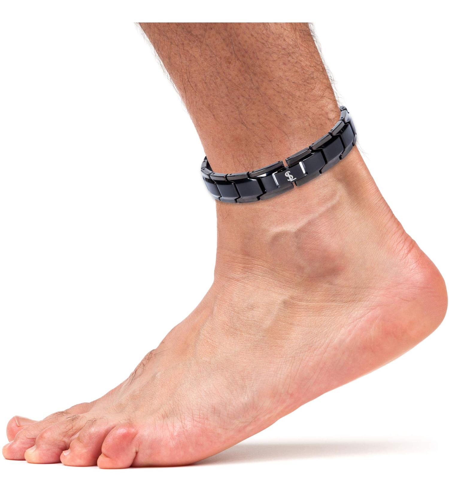 Smarter Lifestyle Titan Magnetic Therapy Foot Chain for Pain Relief - Elegant 10.2 inch Black Magnet Chain for Arthritis & Carpal Tunnel (Pack of 1) - Unisex - Buy Online on GoSupps.com