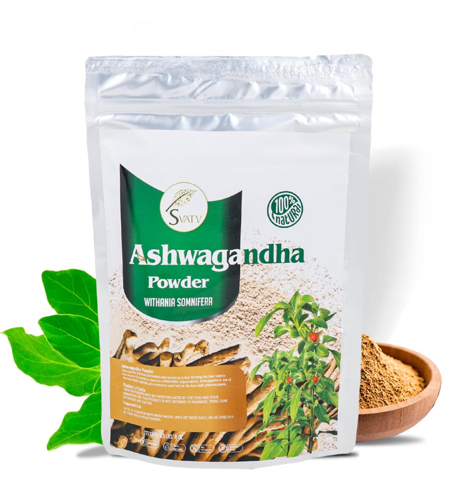 SVATV HERBS INDIA PVT LTD SVATV Ashwagandhapoeder Indian ginseng Withania somnifera Raw from India 227 g half pound - Buy Online on GoSupps.com