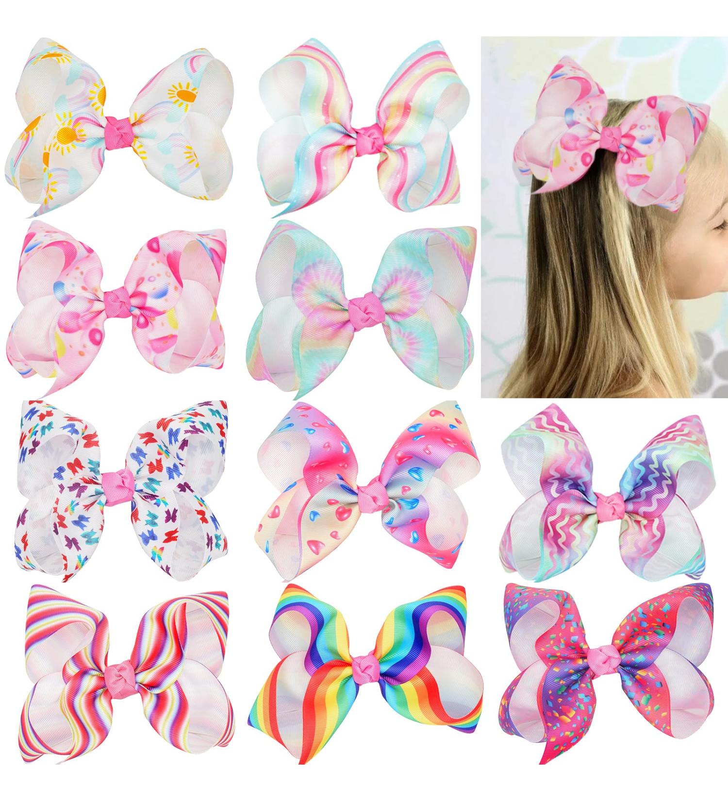 Midodo 10-Piece Girls Hair Clip Set Large 6 Inch Loop Hair Accessories for Children Perfect for All Hairstyles - Buy Online on GoSupps.com