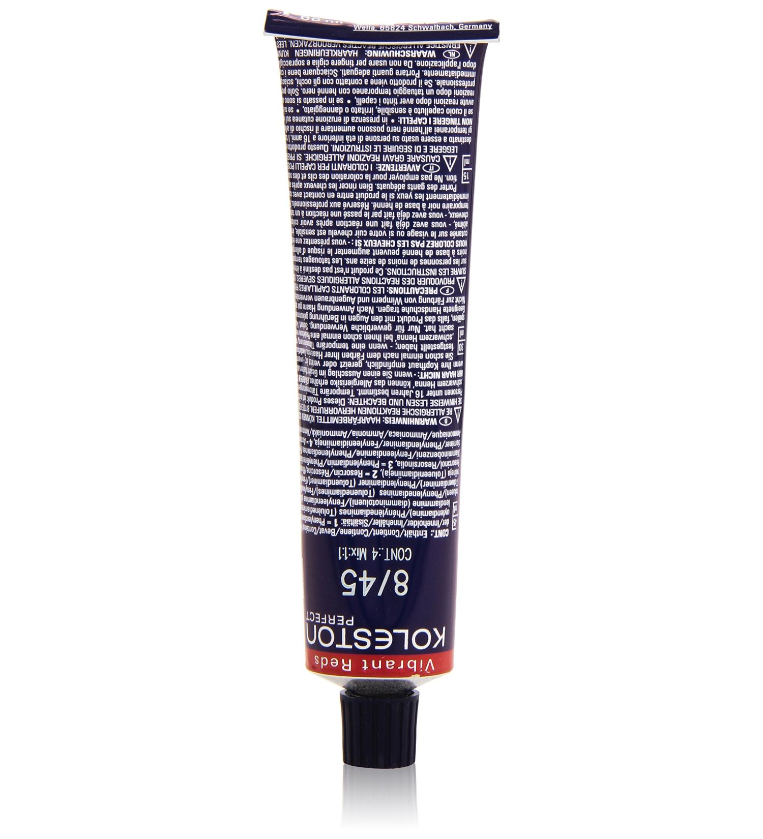 Wella Professionals Koleston Perfect 8/45 Hell Blond Red-Mahogany - Permanent Hair Color Cream 60ml | International Shipping Available - Buy Online on GoSupps.com