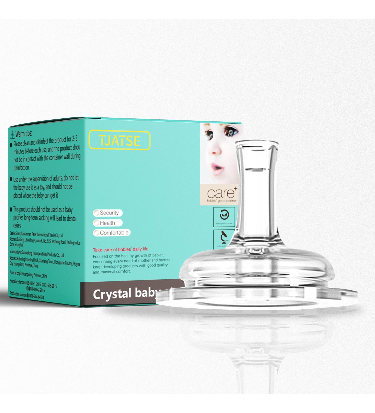 TJATSE Baby Bottle Matching Nipple - BPA-Free 5cm Wide Caliber, Faster Flow Rate, Food-Grade Liquid Silicone Pacifier - Suitable for Babies of All Ages - Baby Straw Bright - Buy Online on GoSupps.com