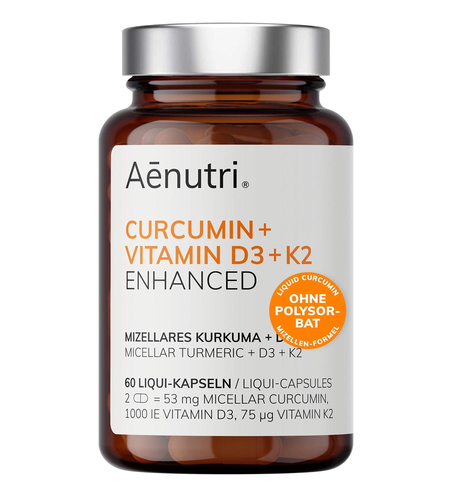 Buy NEW Curcumin Plus - High Dose Liquid Turmeric with Vitamin D3 & K2 | No Polysorbate No Piperine | 60 Capsules - Lab Tested Quality from DE | International Shipping Available - Buy Online on GoSupps.com