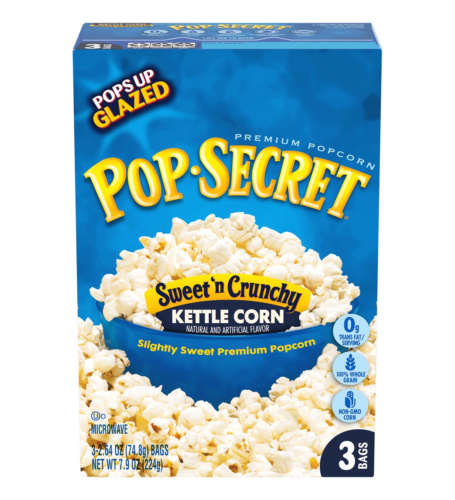 Pop Secret Sweet 'n Crunchy Kettle Corn Microwave Popcorn - 2.64 oz (Pack of 3) - Buy Online on GoSupps.com