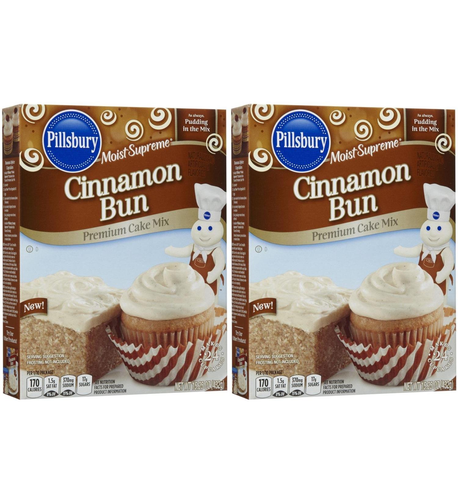Pillsbury Moist Supreme Premium Cake Mix-Cinnamon Bun-15.25 Oz-2 Pack 15.25 Ounce (Pack of 2)