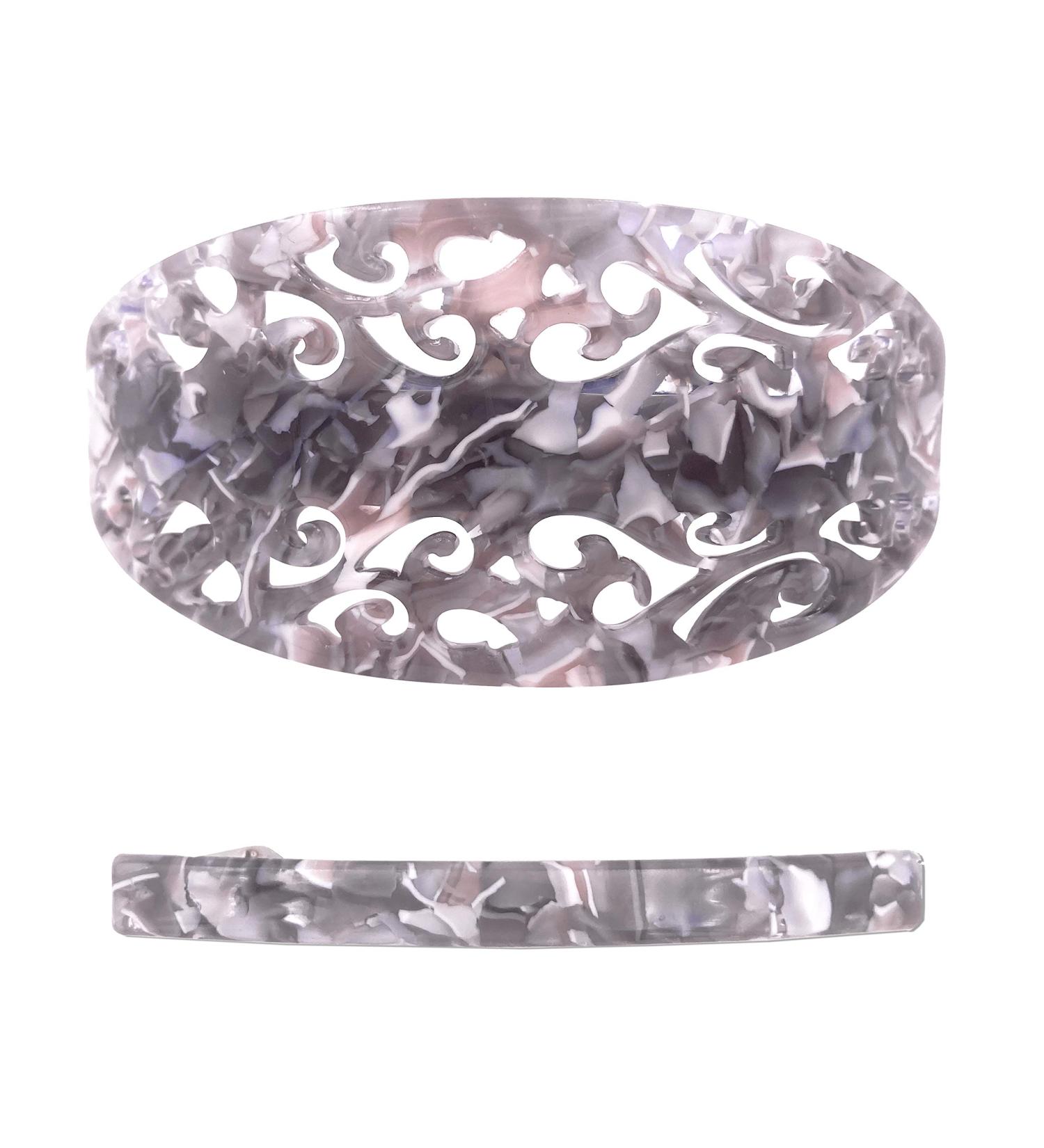 Strong Long Hair Clips Set for Thick Hair - Gray Marble Filigree | Stylish Accessories for Women - Shop Now! - Buy Online on GoSupps.com