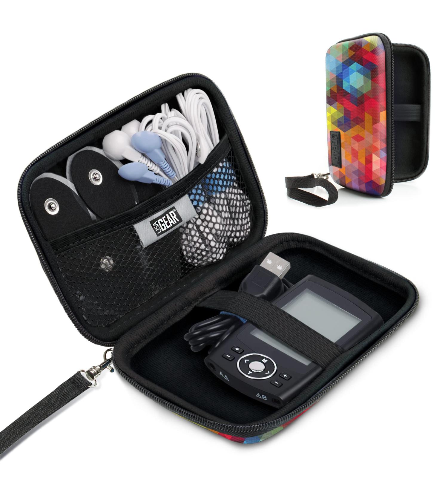 USA GEAR Small Travel Case for TENS Unit - Compatible with Belifu HiDow AUVON | Scratch Resistant Interior | Perfect for Muscle Stimulators & Accessories - Buy Online on GoSupps.com