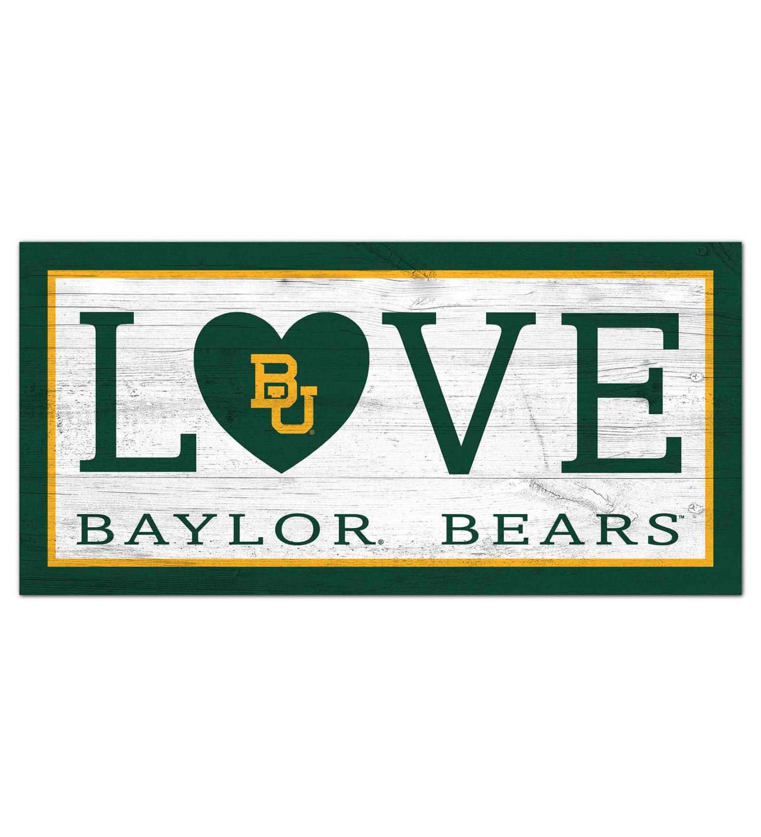 Fan Creations NCAA Baylor Bears Unisex Baylor Love Sign, Team Color, 6 x 12