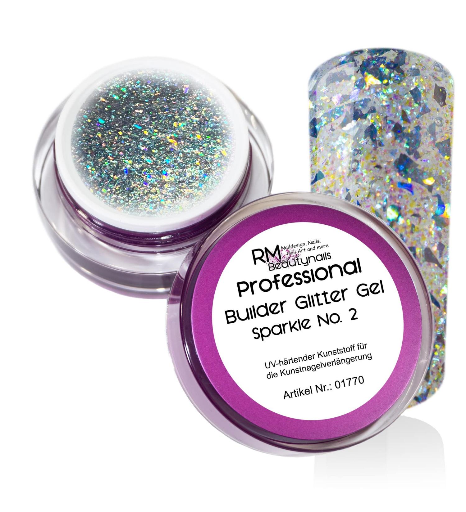 RM Beautynails Builder Glitter Gel No 2 - 15ml UV LED Nail Gel for Stunning Nail Art - International Shipping Available - Buy Online on GoSupps.com