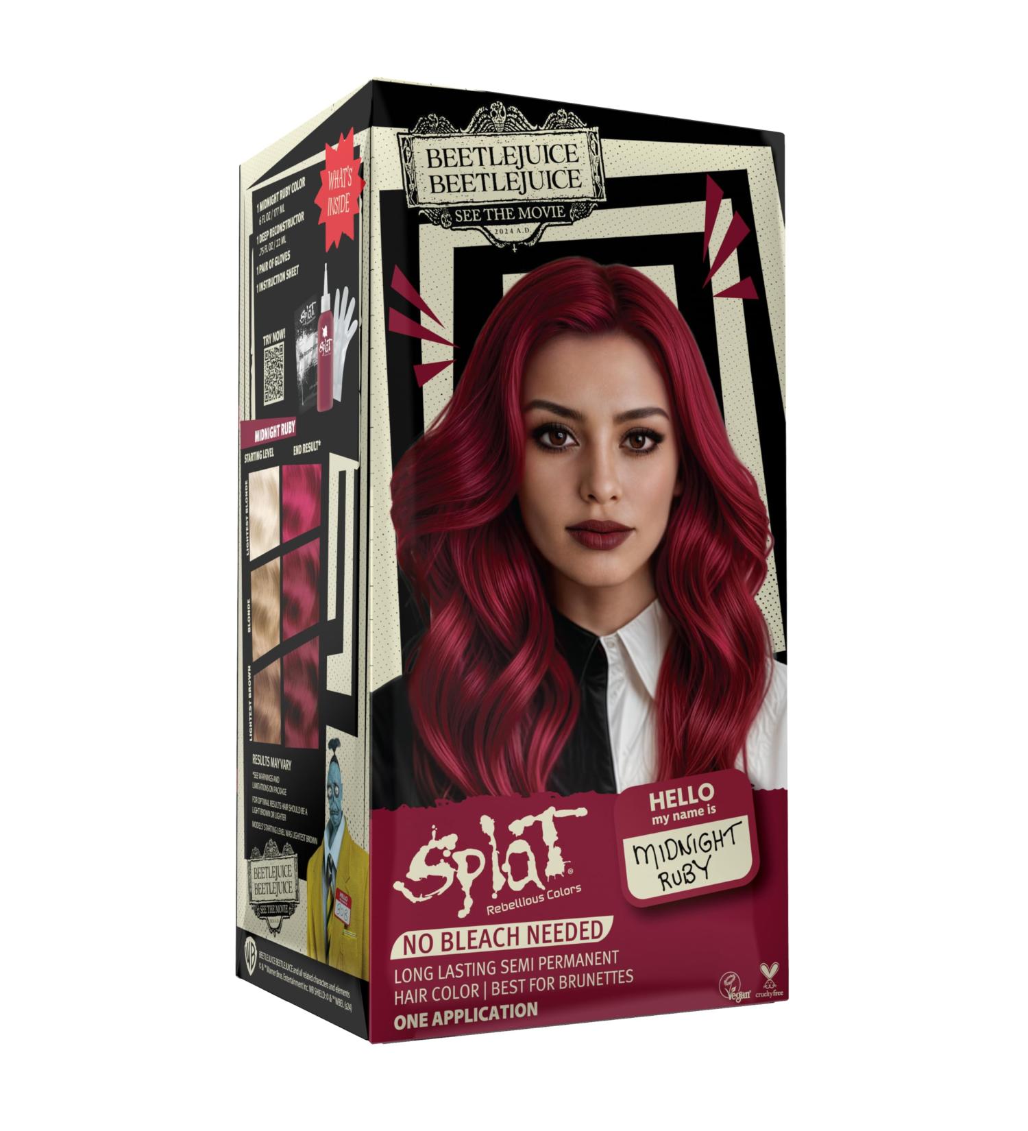 Buy Beetlejuice Splat Semi Permanent Hair Dye - Midnight Ruby | Vibrant Color for International Shipping - Buy Online on GoSupps.com