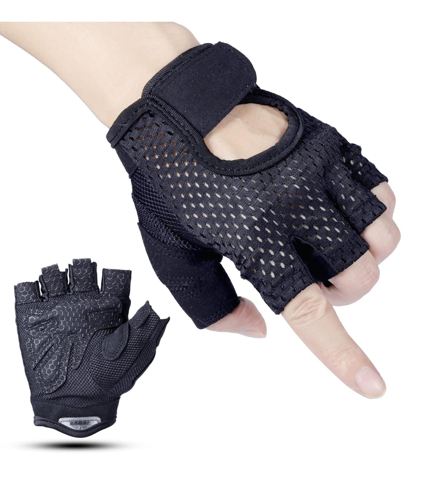 Training Gloves for Fitness | Breathable Short Finger Non-Slip Gloves for Weight Lifting Cycling & Climbing - Unisex - Buy Online on GoSupps.com