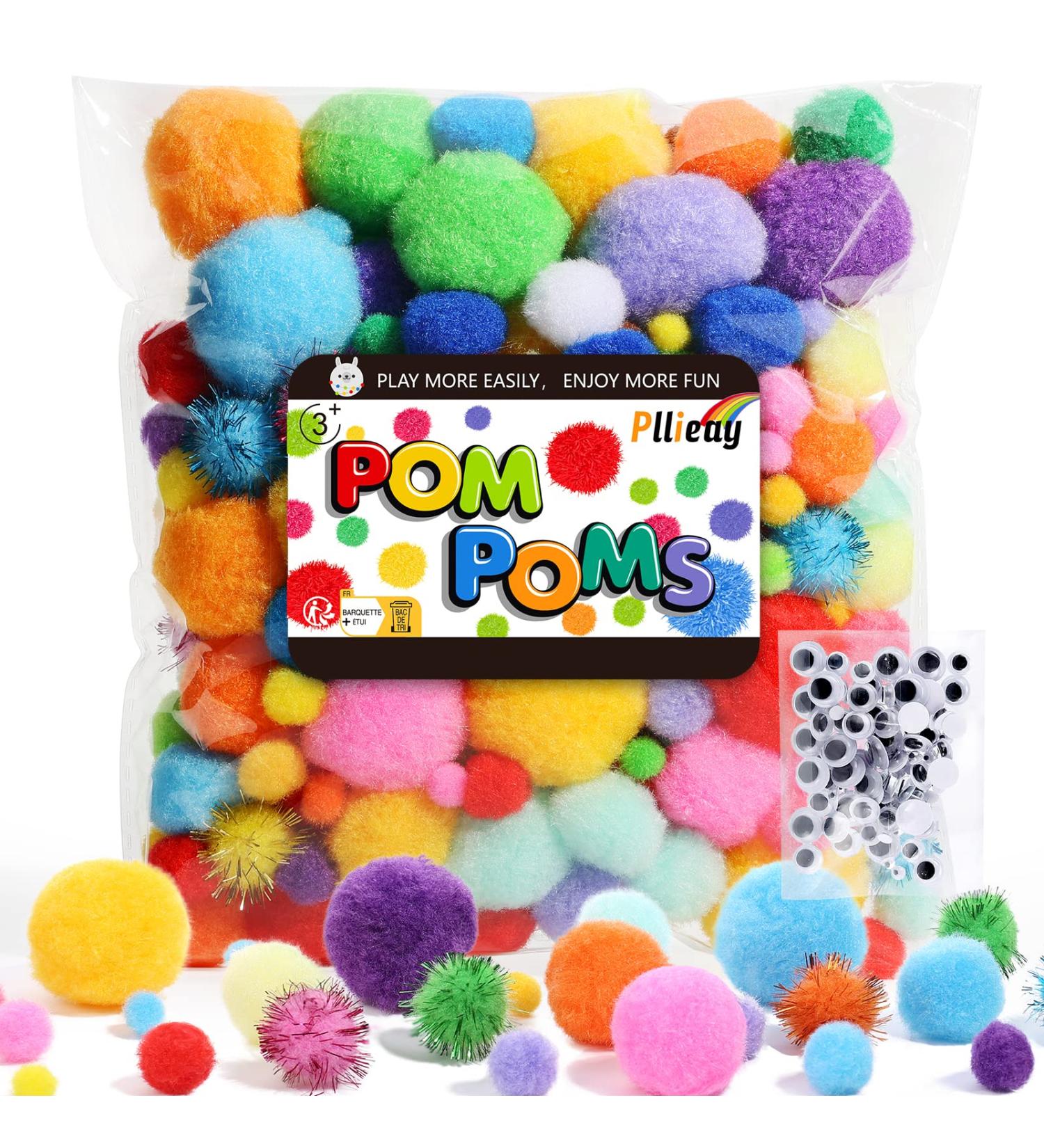 Pllieay 510 Pcs Pom Poms and Wiggly Eyes Set for Kids' Art and Craft Projects - Buy Online on GoSupps.com