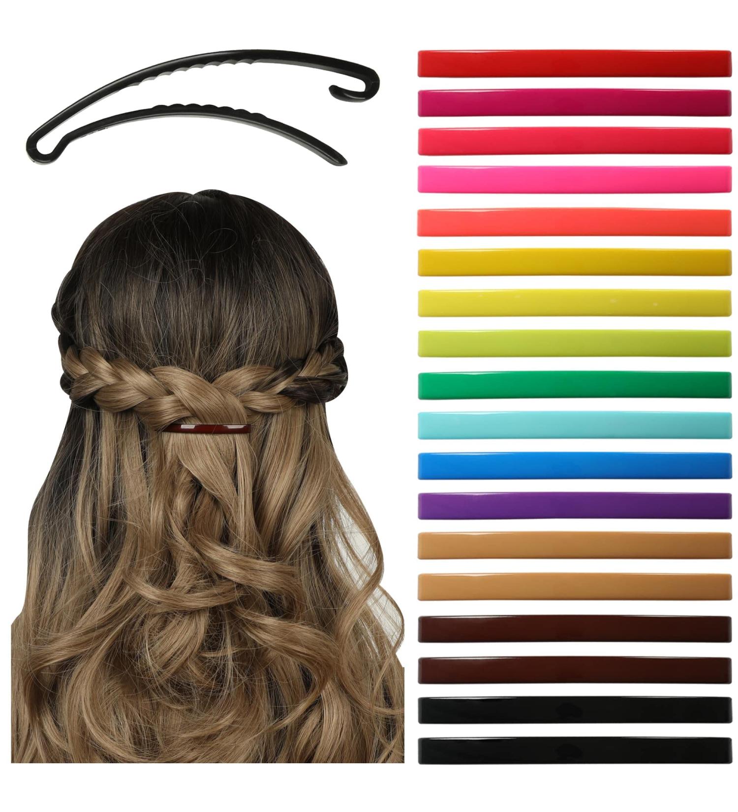 Aurora Pin Hair Barrettes Clips Set - 18 Colored Pieces for Girls & Women with Thin to Medium Hair - Made in Korea - Buy Online on GoSupps.com