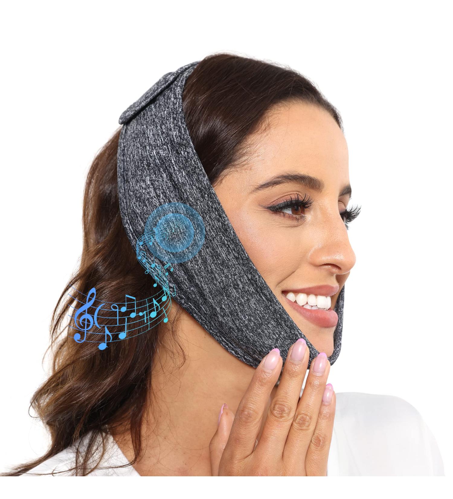 Double Chin Reduce Band & Sleep Headphones 2in1 - Sleepbeauty V Line Mask with Thin Stereo Speakers - Buy Online on GoSupps.com