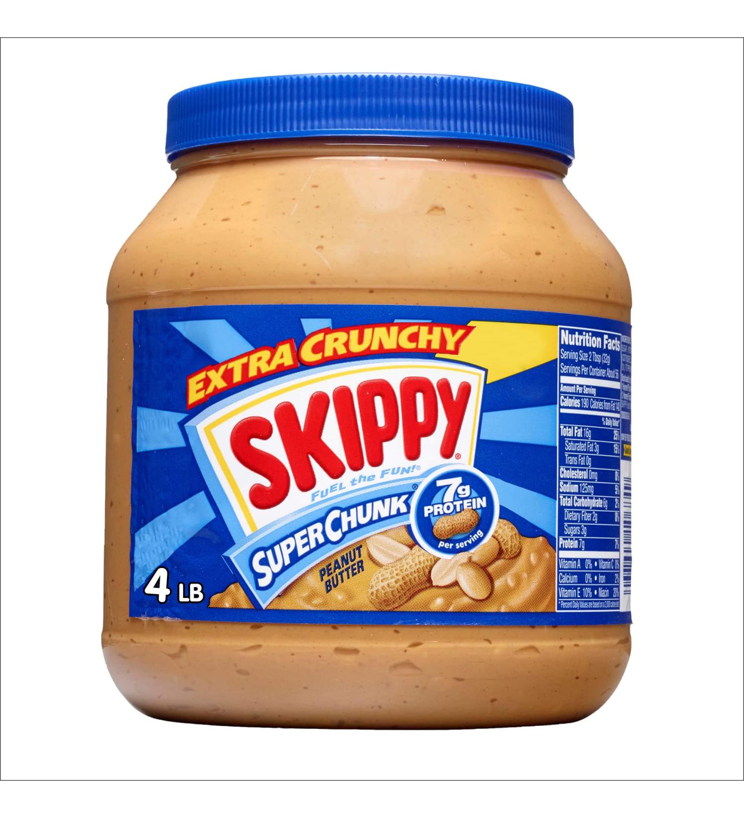 SKIPPY SUPER CHUNK Extra Crunchy Peanut Butter - 64 Ounce (Pack of 1) | Buy Online - Buy Online on GoSupps.com