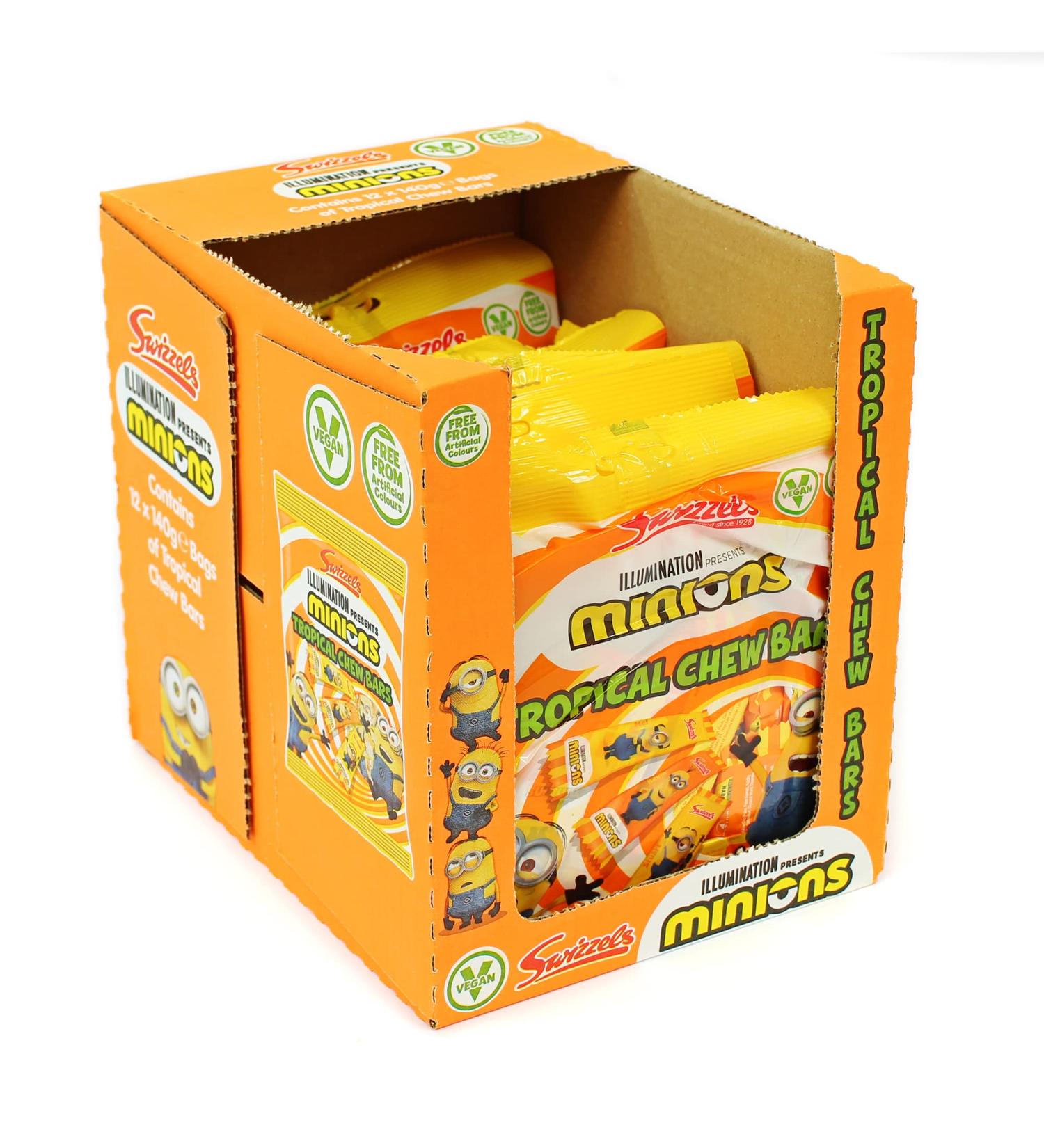 Swizzels Minions Tropical Chew Bars Vegan Chewy Sweets- Bulk Box (12 x 120g) - Buy Online on GoSupps.com