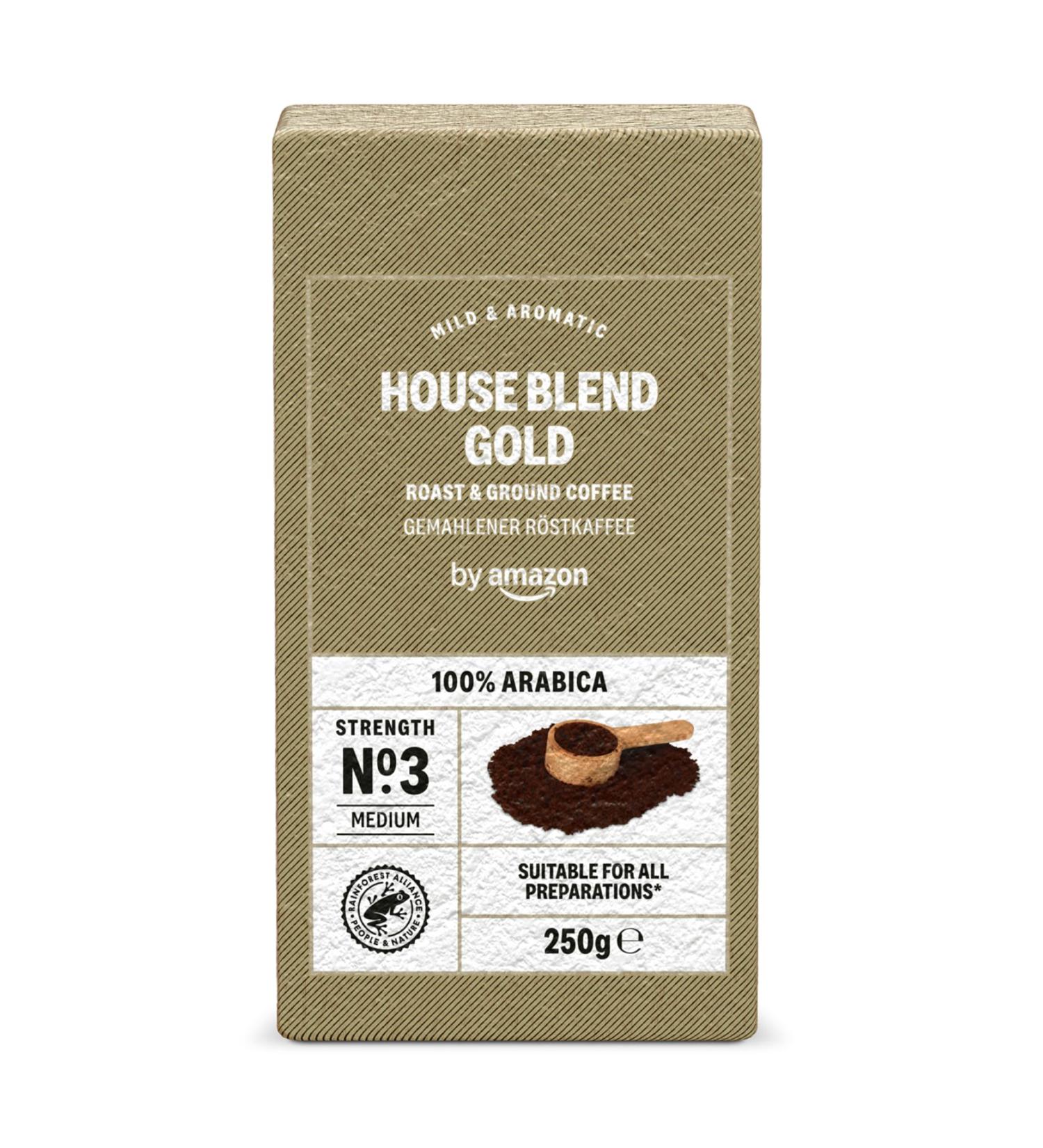 by Amazon House Blend Classic Caf Torr fi Et Moulu 100% Arabica Intensit 3 - Moyenne 250g e 250 g (Lot de 1) - Buy Online on GoSupps.com