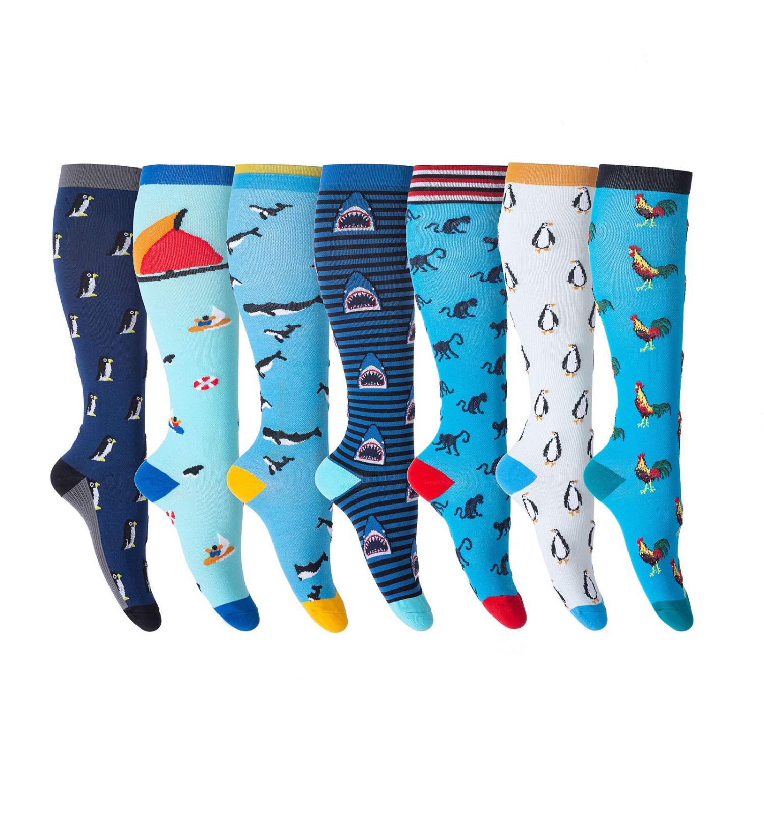 Leostep Compression Stockings for Women & Men - 20-30 mmHg Support Socks (7 Pairs) for Travel Pregnancy Nursing & Running - Size S-M - Buy Online on GoSupps.com