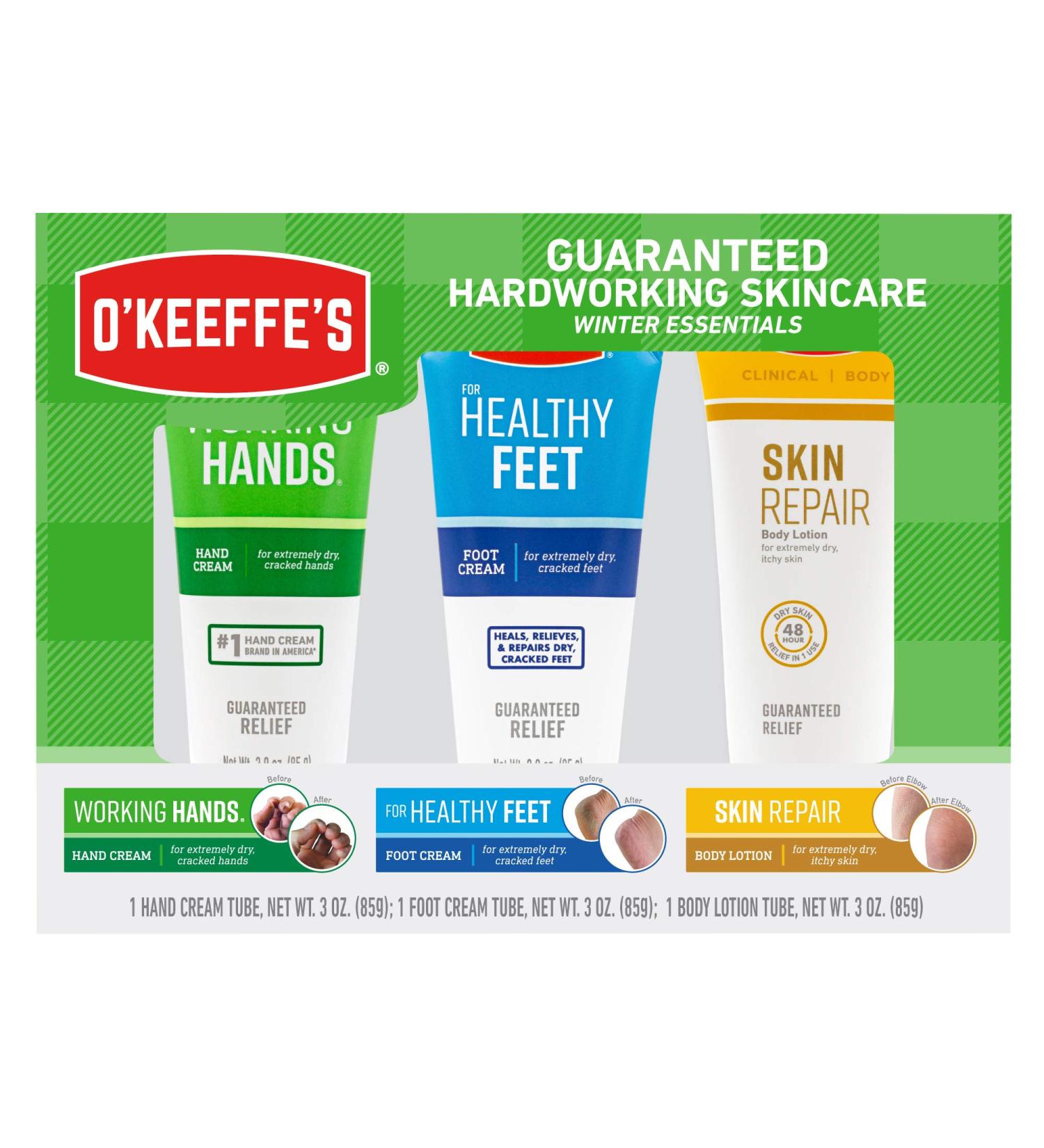 O'Keeffe's Winter Essentials: Working Hands, Healthy Feet, Skin Repair - Buy Online on GoSupps.com
