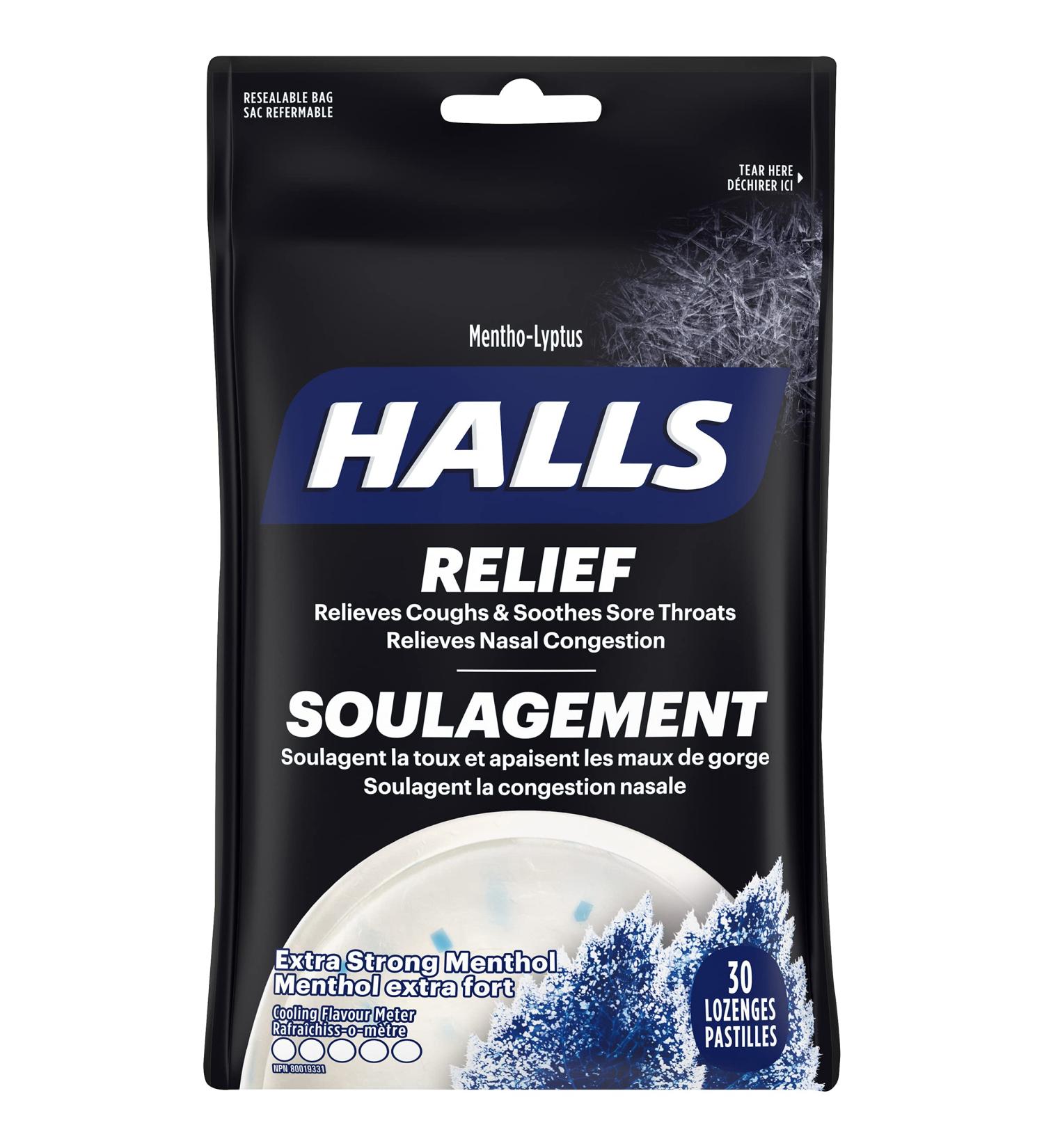 Halls Menthol Extra Strong 30 Count Bag Pack of 12 Menthol Extra Strong Extra Strong 30 Count (Pack of 12) - Buy Online on GoSupps.com