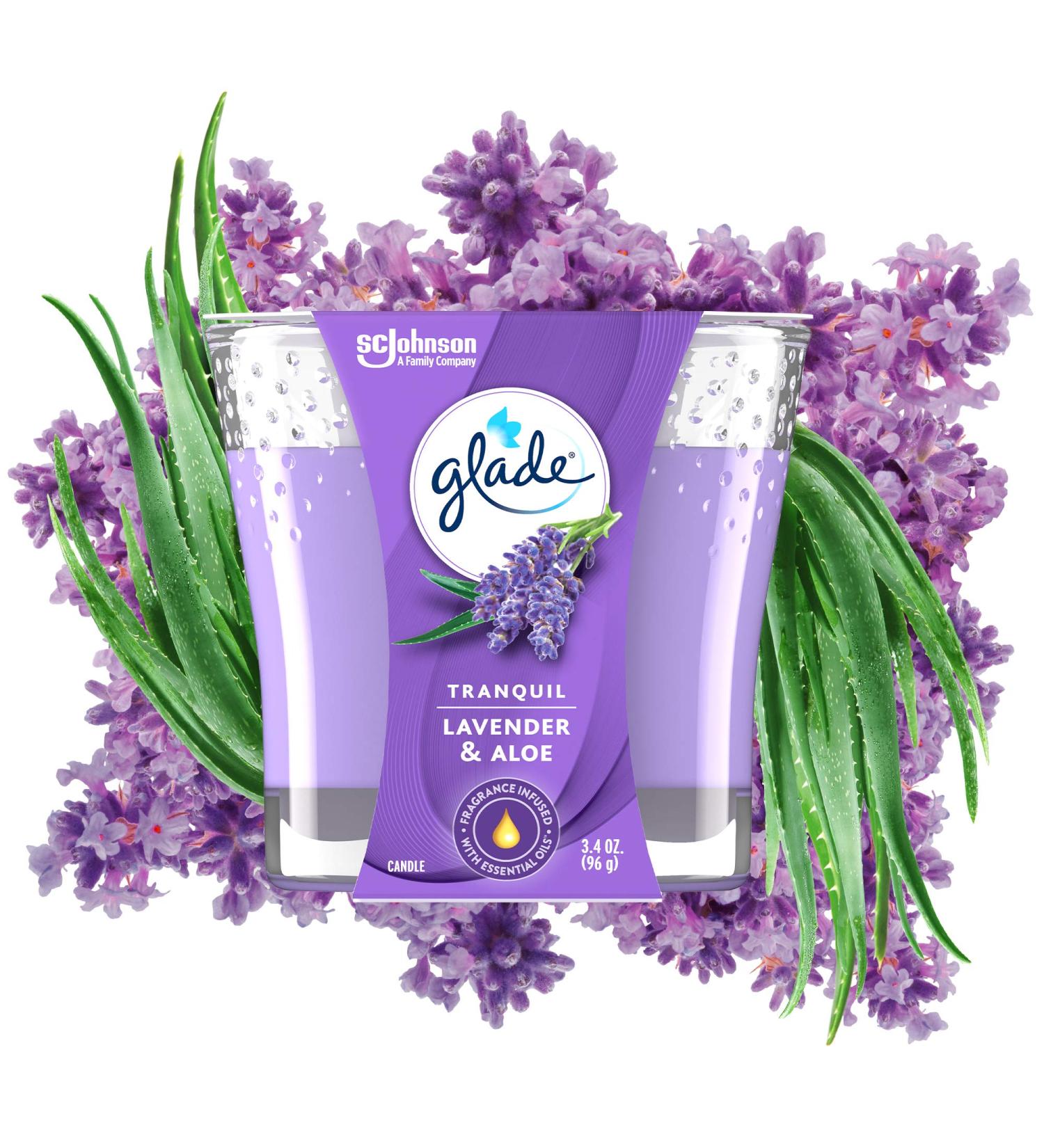 Glade Tranquil Lavender & Aloe Candle Jar 3.4 Oz - Air Freshener - Buy Online on GoSupps.com
