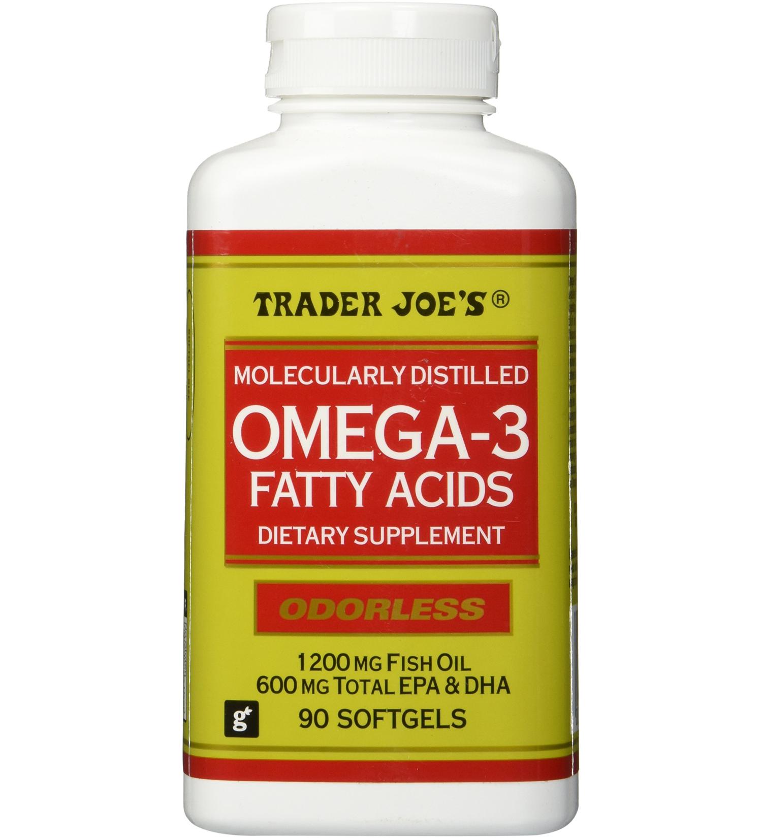 Trader Joe's Omega-3 Fish Oil 1200mg 90 Softgels - Odorless, 90 Count - Buy Online on GoSupps.com