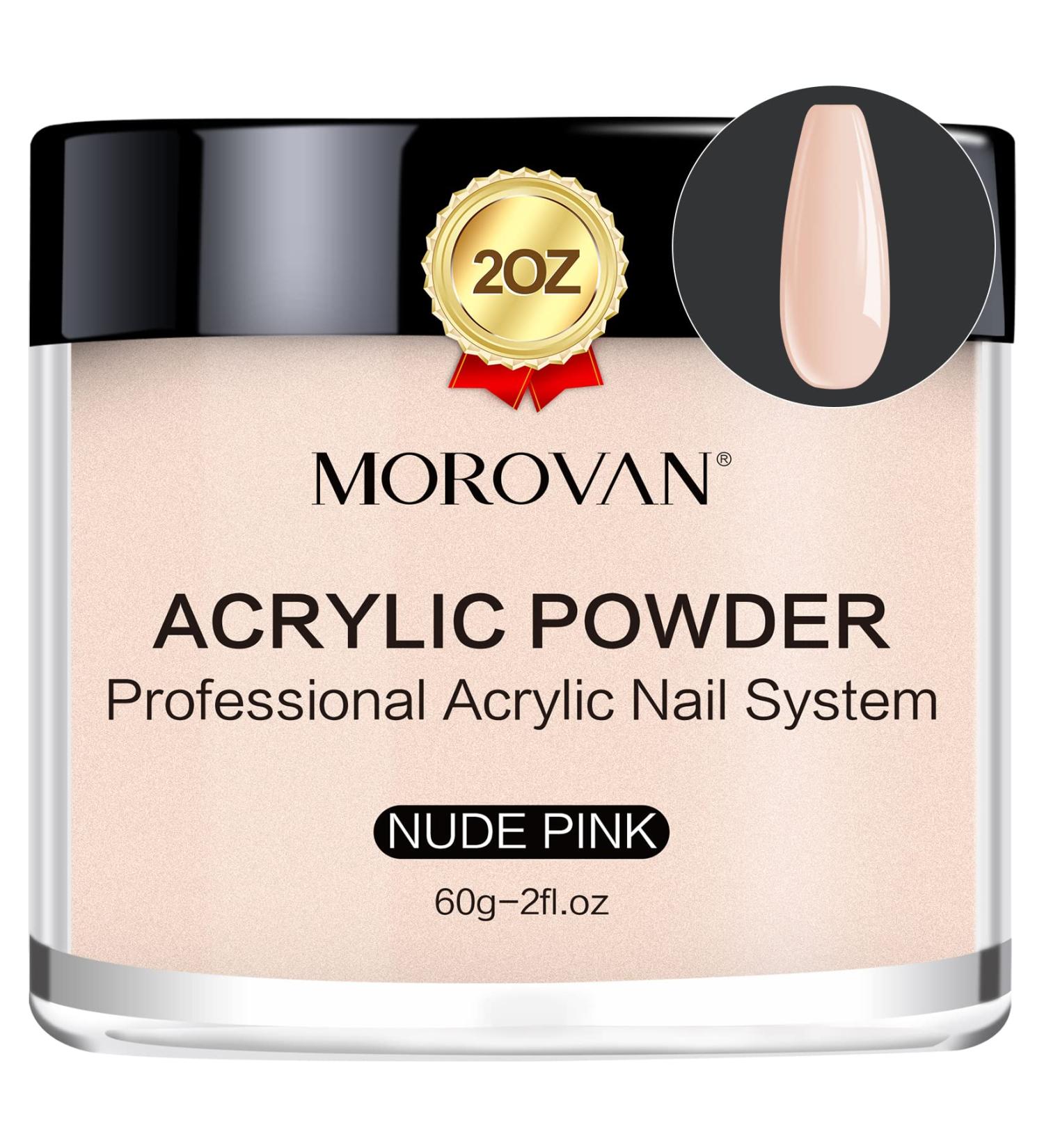 Morovan 2oz Nude Pink Acrylic Powder - Professional Polymer for Acrylic Nail Extension and Carving - Buy Online on GoSupps.com