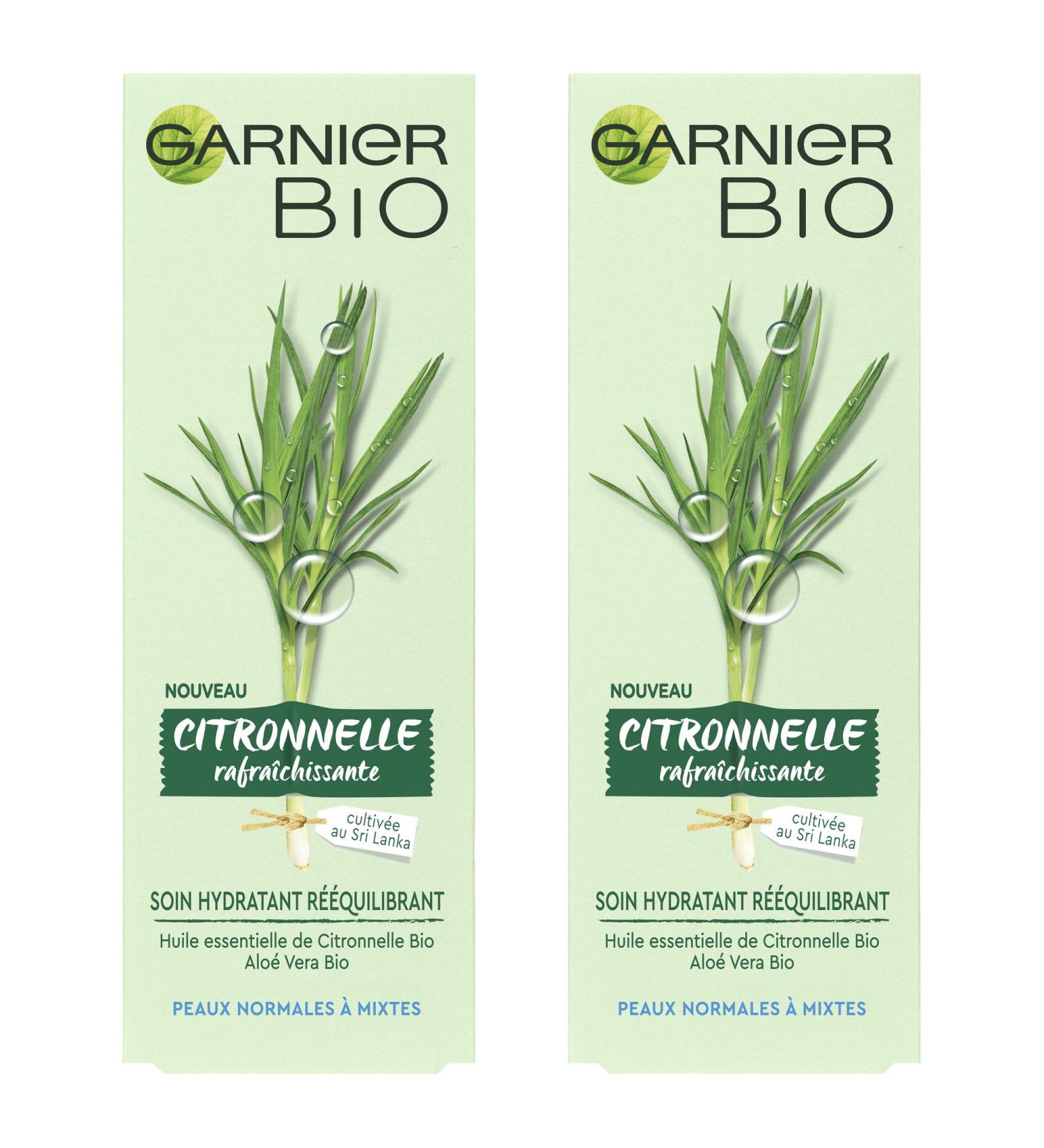 Garnier Bio - Rebalancing Moisturizer - Refreshing Lemongrass - Normal to Combination Skin - Pack of 2 x 50 ml - Buy Online on GoSupps.com