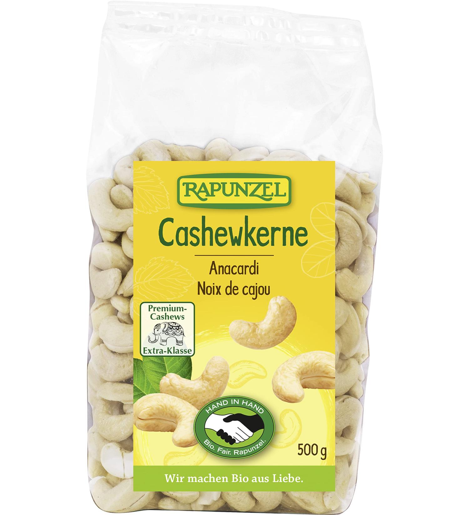 Rapunzel Organic Cashew Nuts Whole HIH (6 x 500 gr)