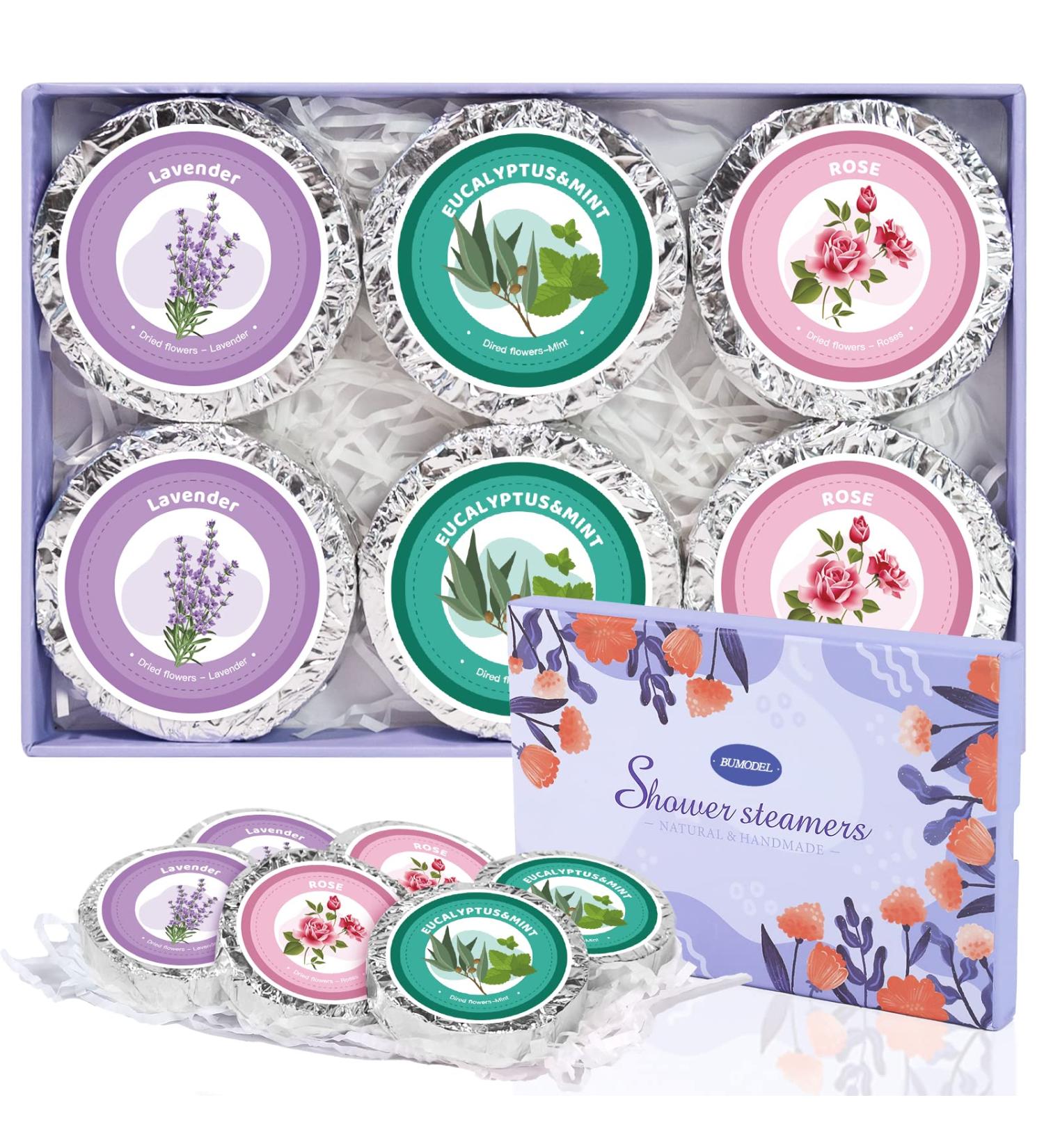 Bumodel Shower Steamers 6-Pack Organic Aromatherapy Bath Bombs for Men and Women - Natural Essential Oils for Home Spa, Relaxation Gifts for Birthday or Mother's Day - Buy Online on GoSupps.com
