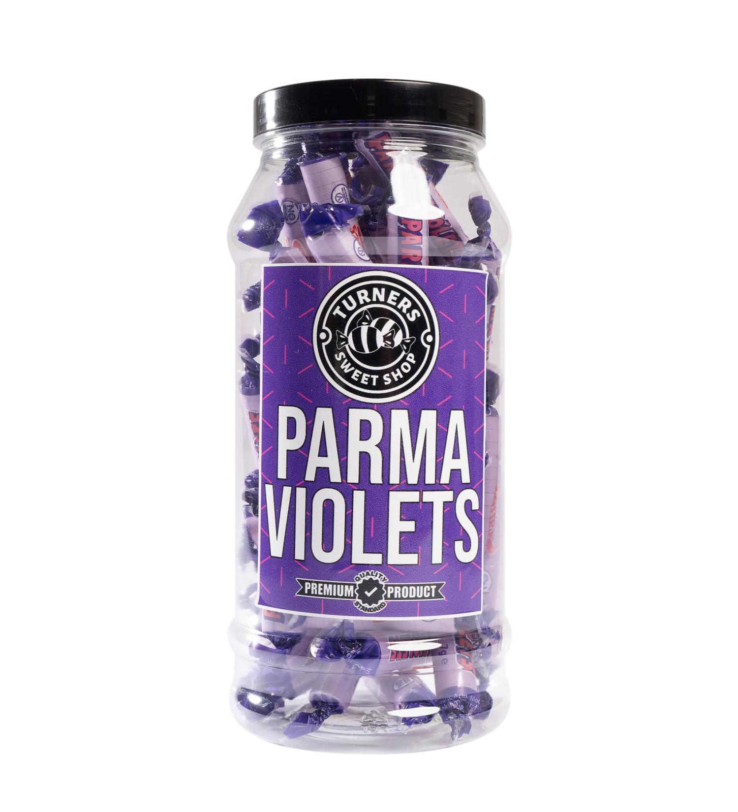 Parma Violets - 305g by Turners Sweet Shop Traditional Retro Gift Jar Classic Original Pick & Mix Sweets Quality Confectionary Fantastic Gifts for Him Her or Them